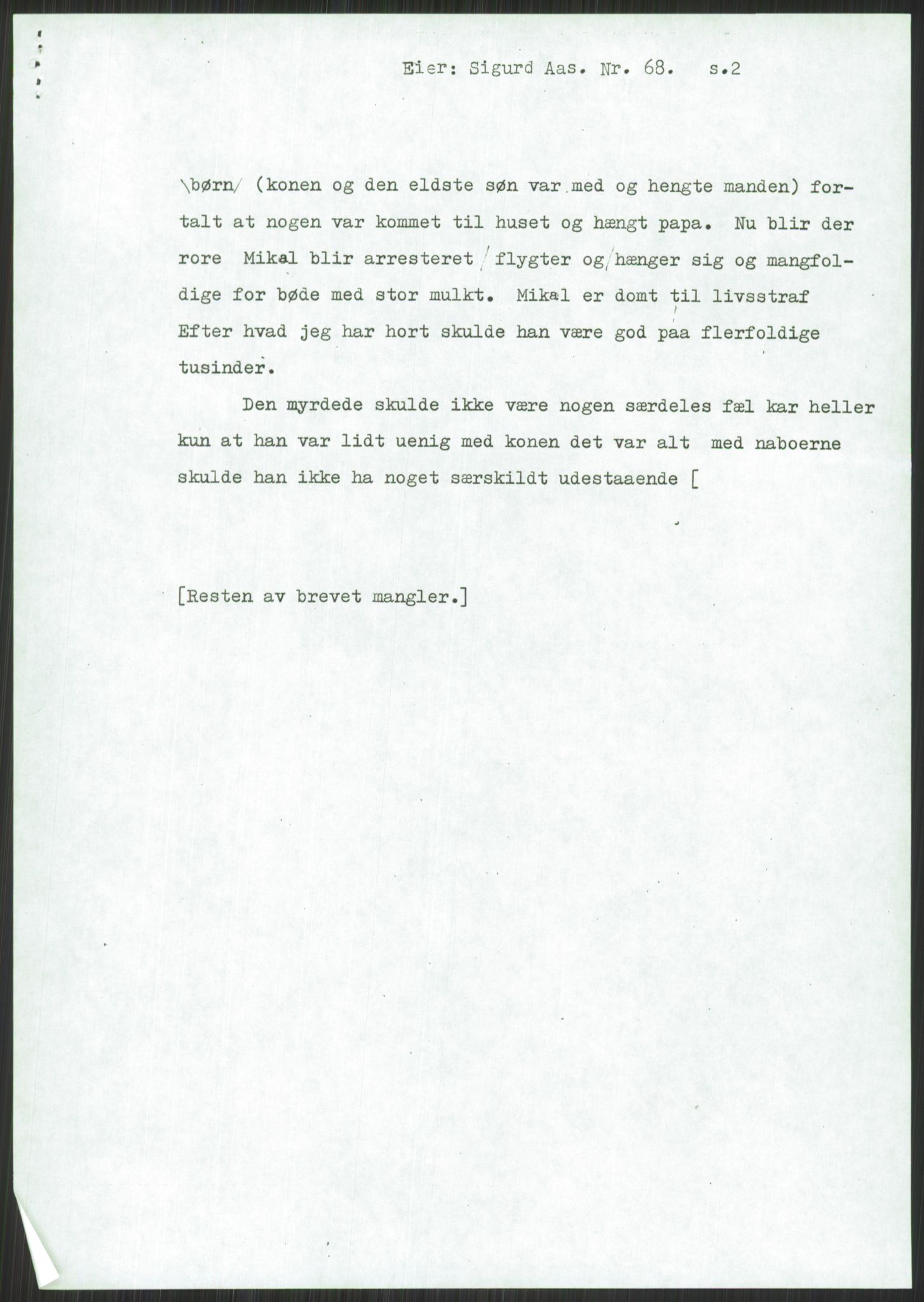 Samlinger til kildeutgivelse, Amerikabrevene, AV/RA-EA-4057/F/L0047: Ymse kopier og avskrifter + tre originalbrev til Amerika (Garborg), s. 5