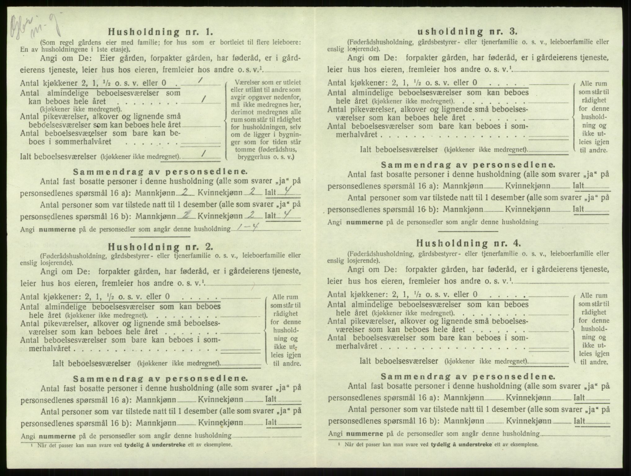 SAB, Folketelling 1920 for 1250 Haus herred, 1920, s. 252