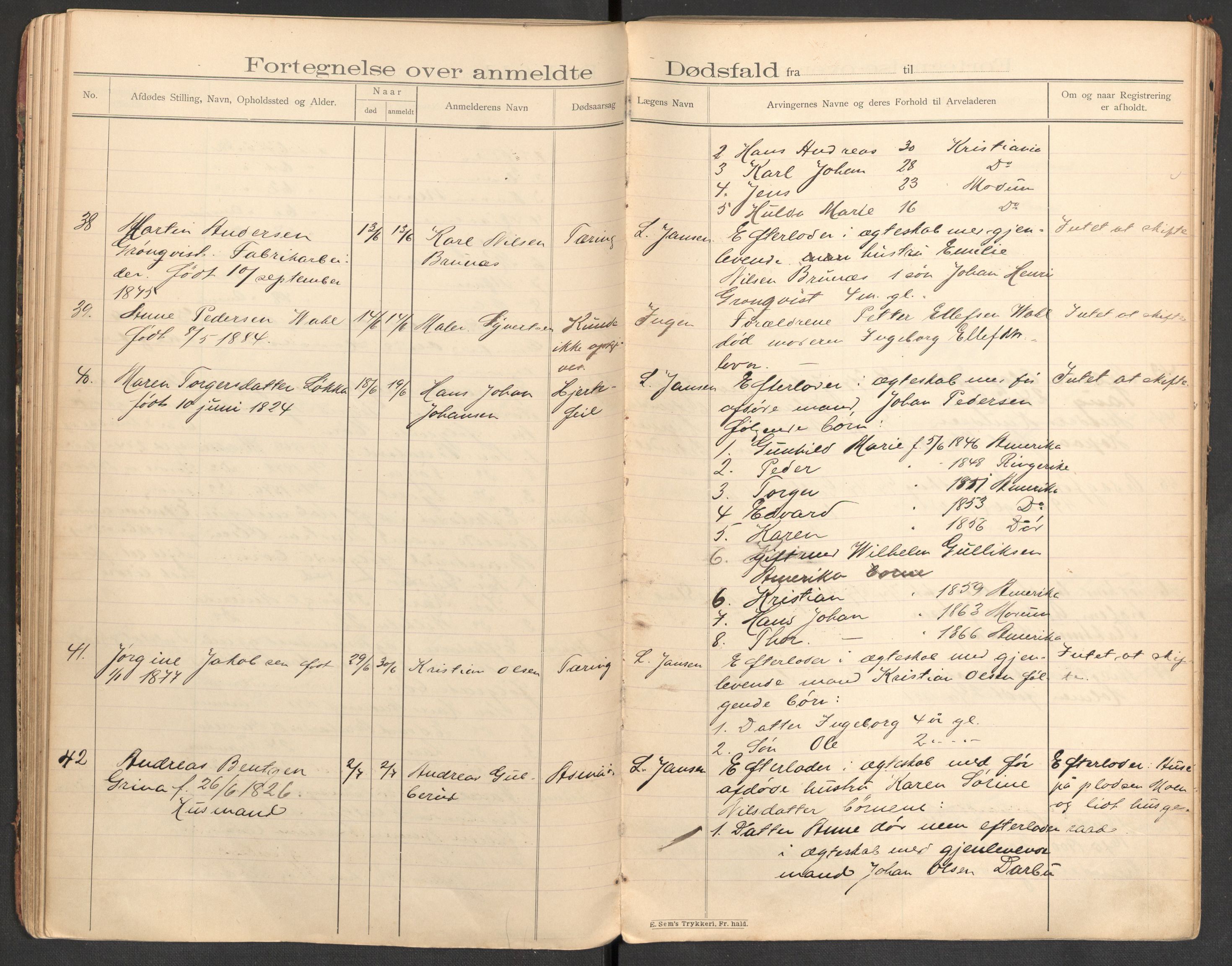 Modum lensmannskontor, AV/SAKO-A-524/H/Ha/Hab/L0002: Dødsfallsprotokoll - Nordre Modum, 1898-1909