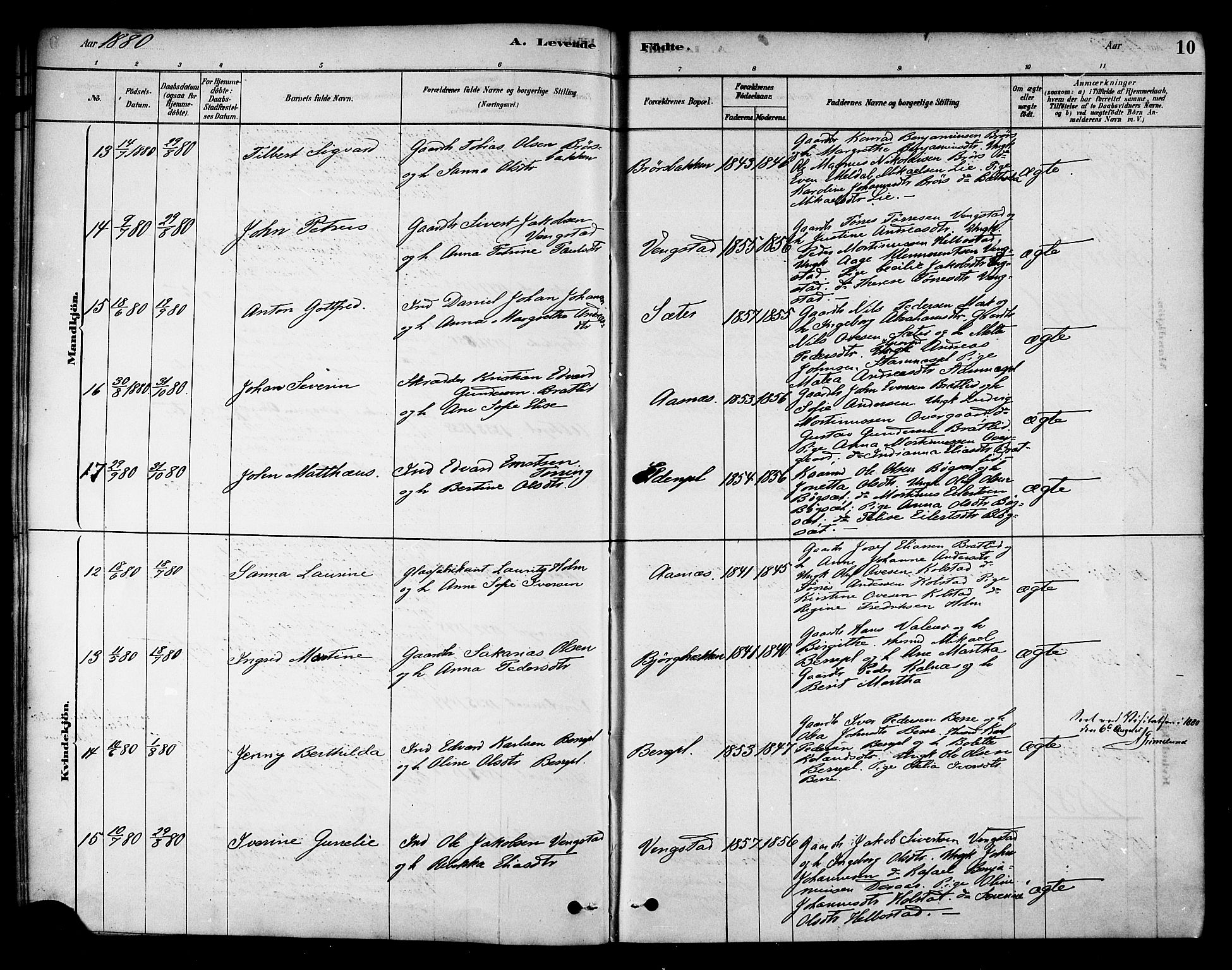 Ministerialprotokoller, klokkerbøker og fødselsregistre - Nord-Trøndelag, AV/SAT-A-1458/742/L0408: Ministerialbok nr. 742A01, 1878-1890, s. 10