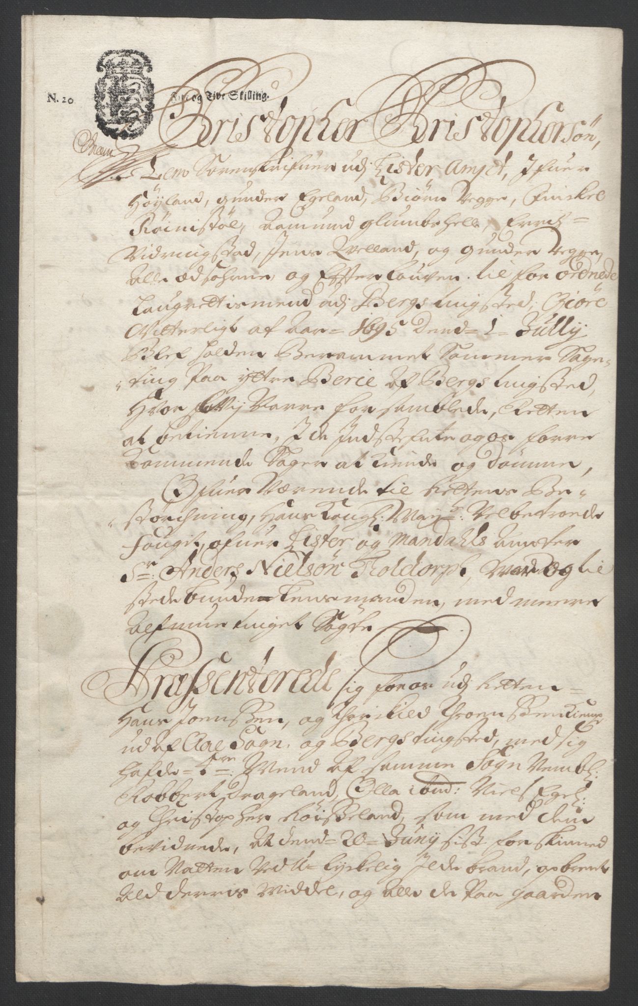 Rentekammeret inntil 1814, Reviderte regnskaper, Fogderegnskap, AV/RA-EA-4092/R43/L2545: Fogderegnskap Lista og Mandal, 1694-1695, s. 301