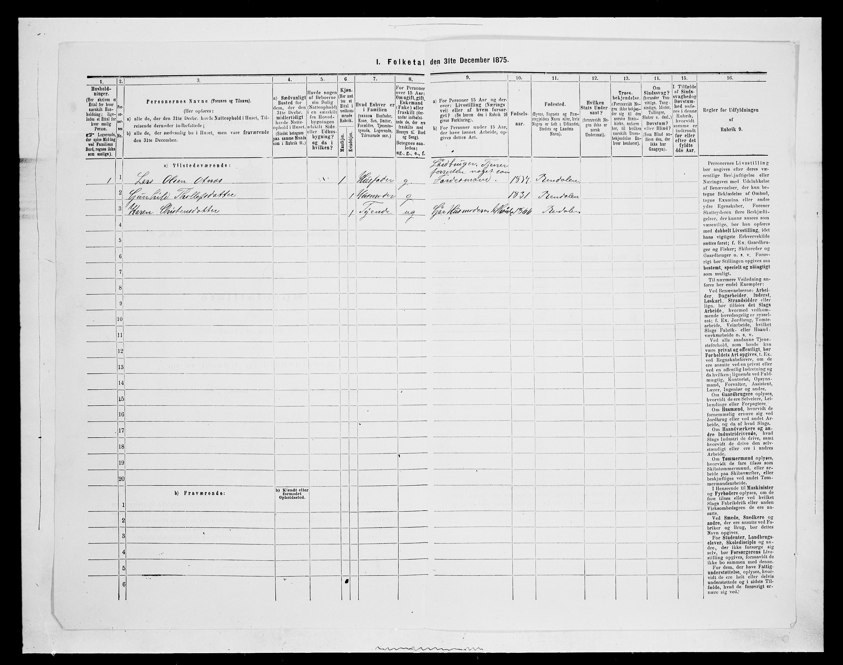 SAH, Folketelling 1875 for 0432P Rendalen prestegjeld, 1875, s. 404