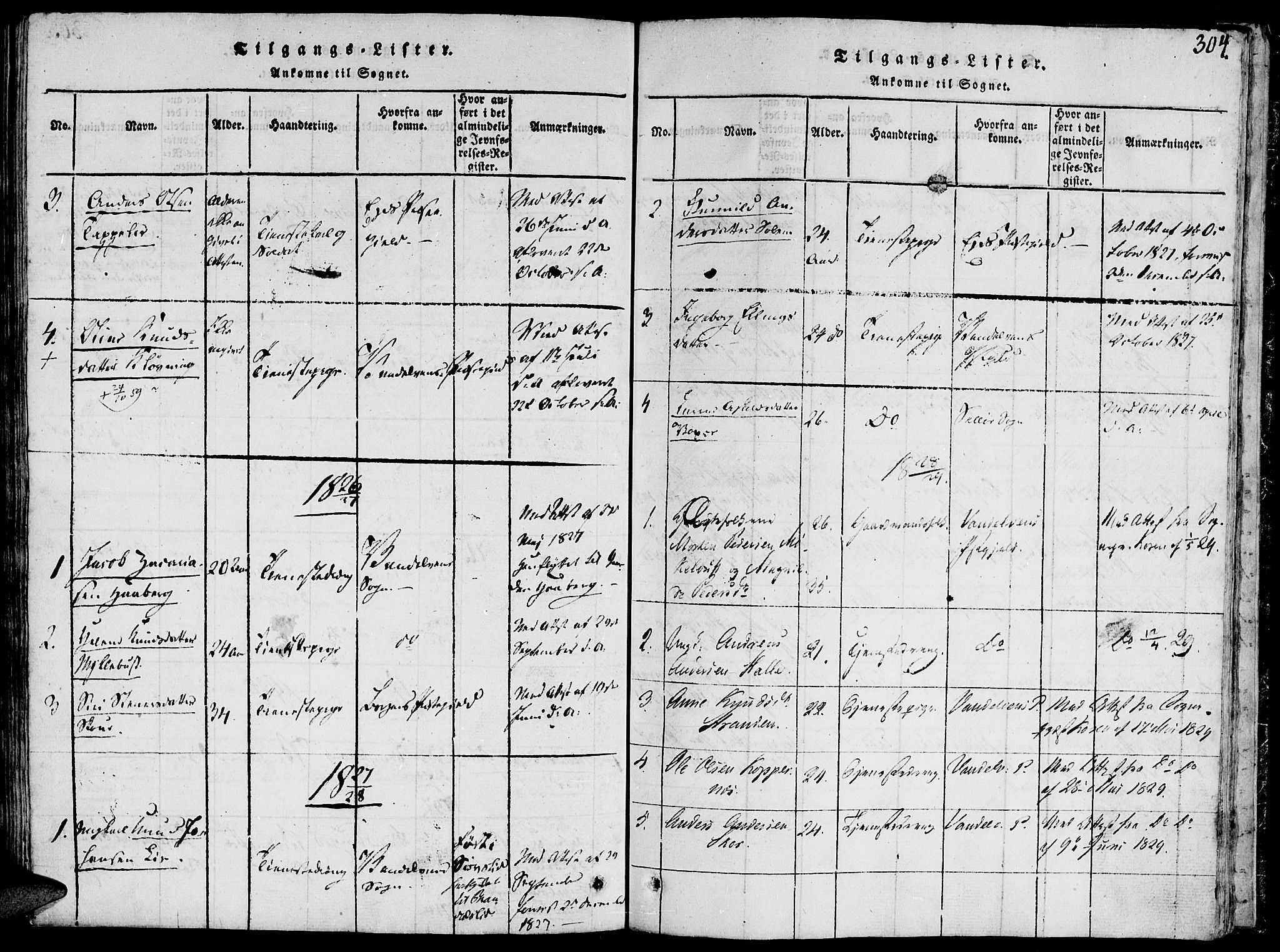 Ministerialprotokoller, klokkerbøker og fødselsregistre - Møre og Romsdal, AV/SAT-A-1454/503/L0033: Ministerialbok nr. 503A01, 1816-1841, s. 304