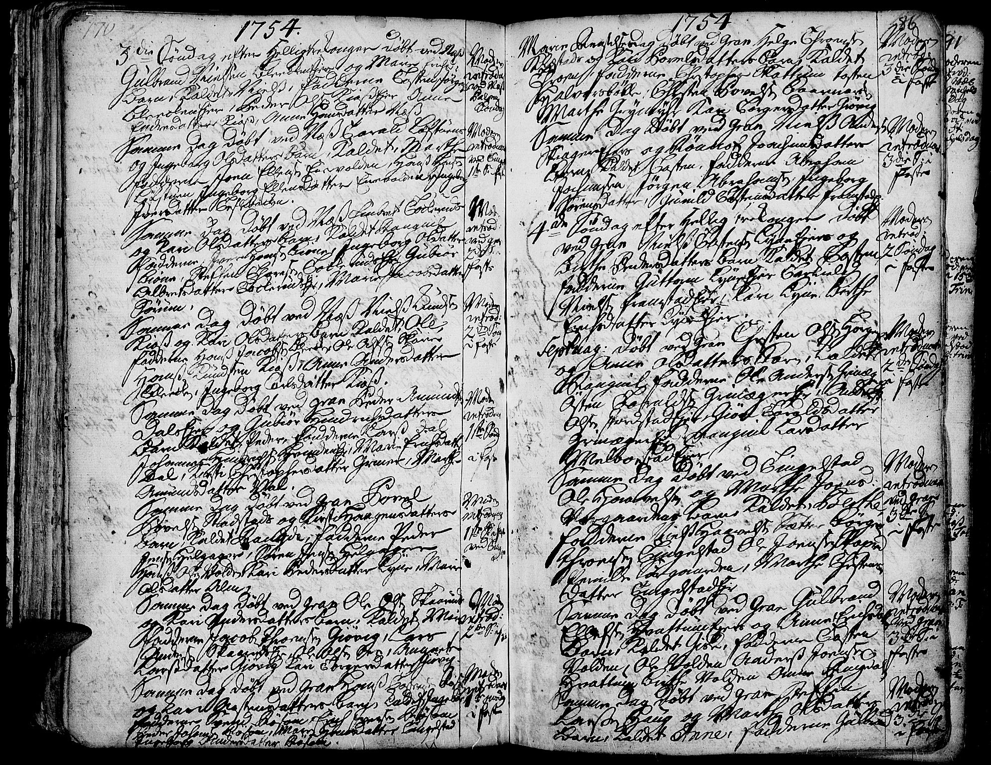 Gran prestekontor, AV/SAH-PREST-112/H/Ha/Haa/L0003: Ministerialbok nr. 3, 1745-1758, s. 86