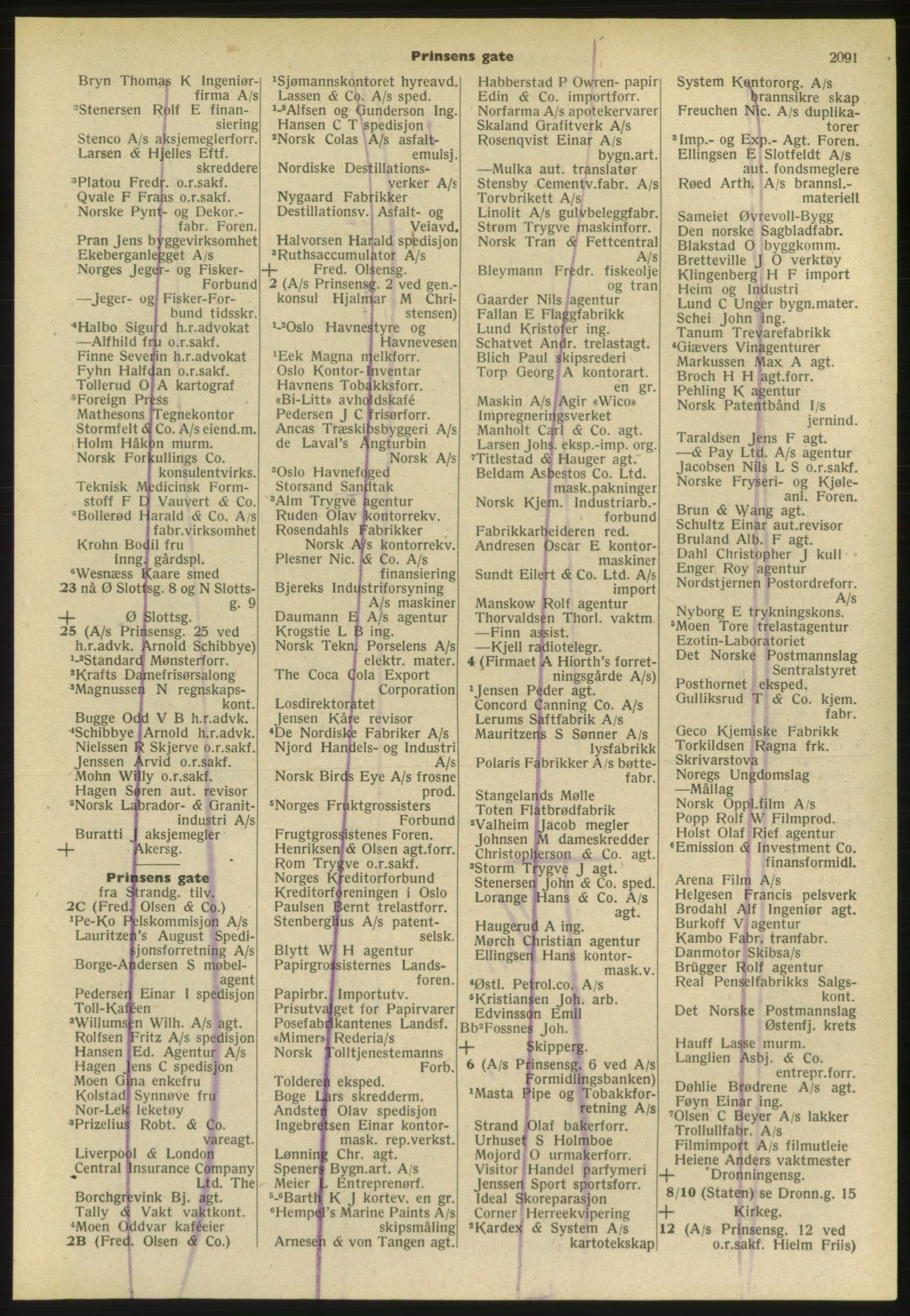 Kristiania/Oslo adressebok, PUBL/-, 1952, s. 2091