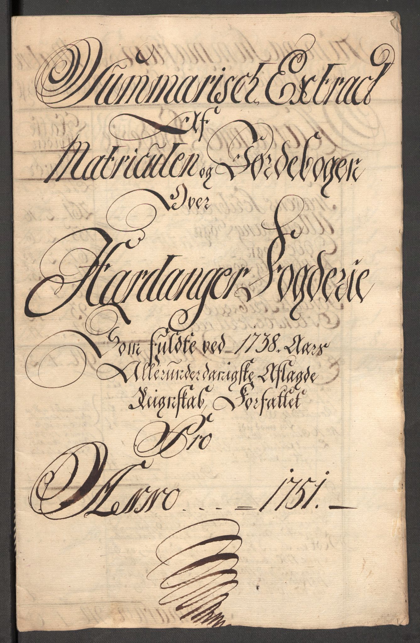 Rentekammeret inntil 1814, Reviderte regnskaper, Fogderegnskap, AV/RA-EA-4092/R48/L3056: Fogderegnskap Sunnhordland og Hardanger, 1751, s. 244