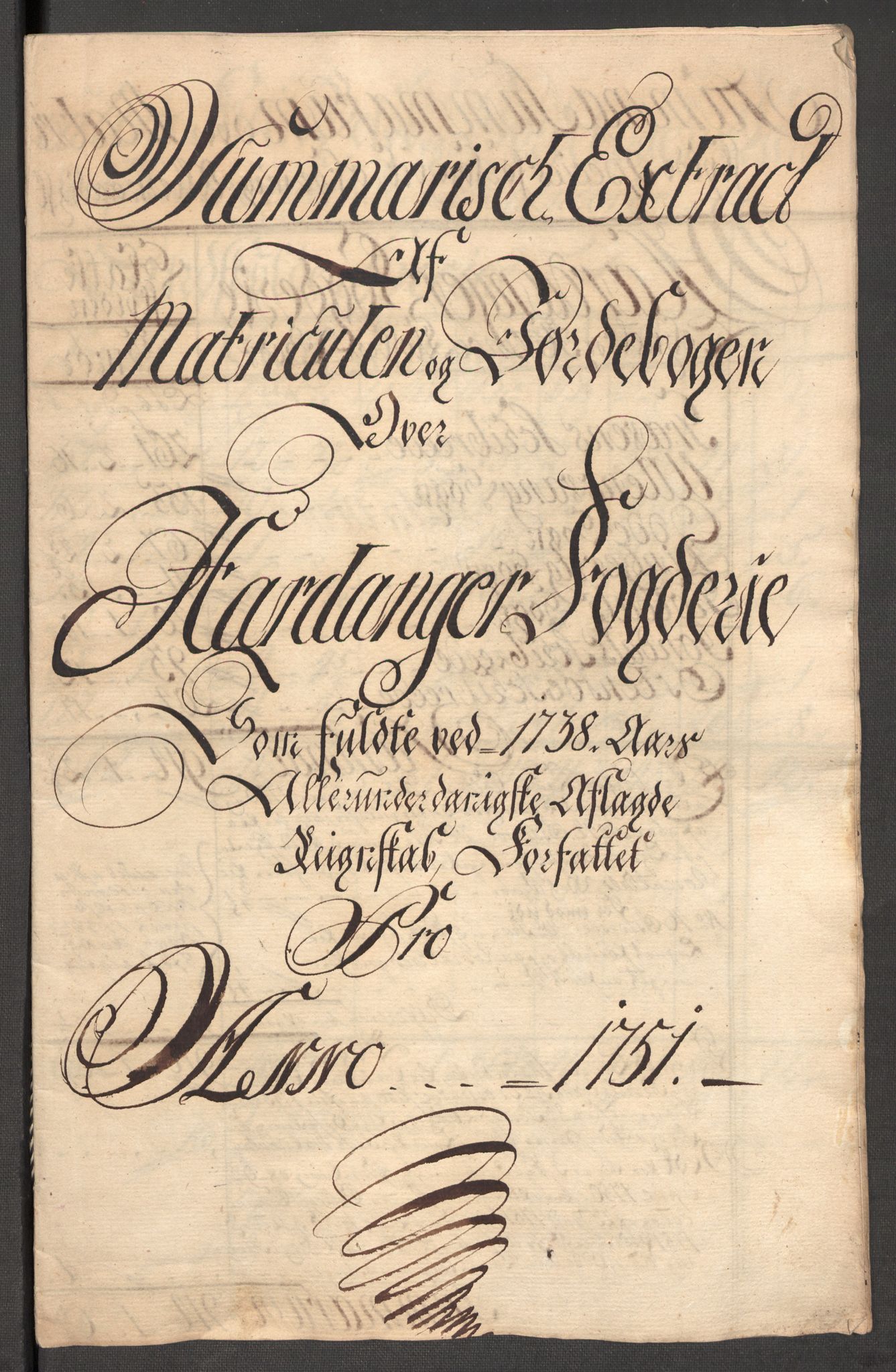 Rentekammeret inntil 1814, Reviderte regnskaper, Fogderegnskap, RA/EA-4092/R48/L3056: Fogderegnskap Sunnhordland og Hardanger, 1751, s. 244