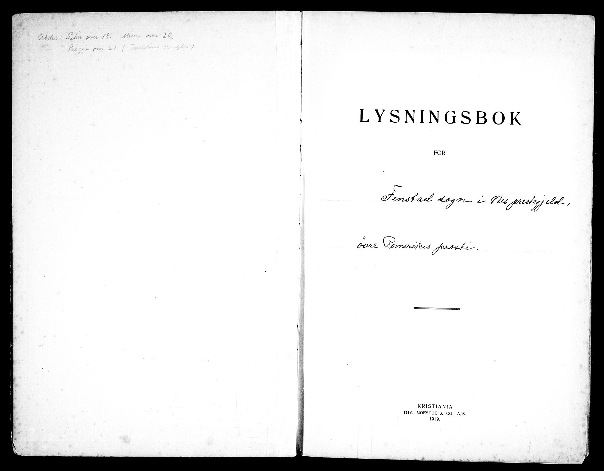 Nes prestekontor Kirkebøker, SAO/A-10410/H/L0002: Lysningsprotokoll nr. 2, 1935-1969
