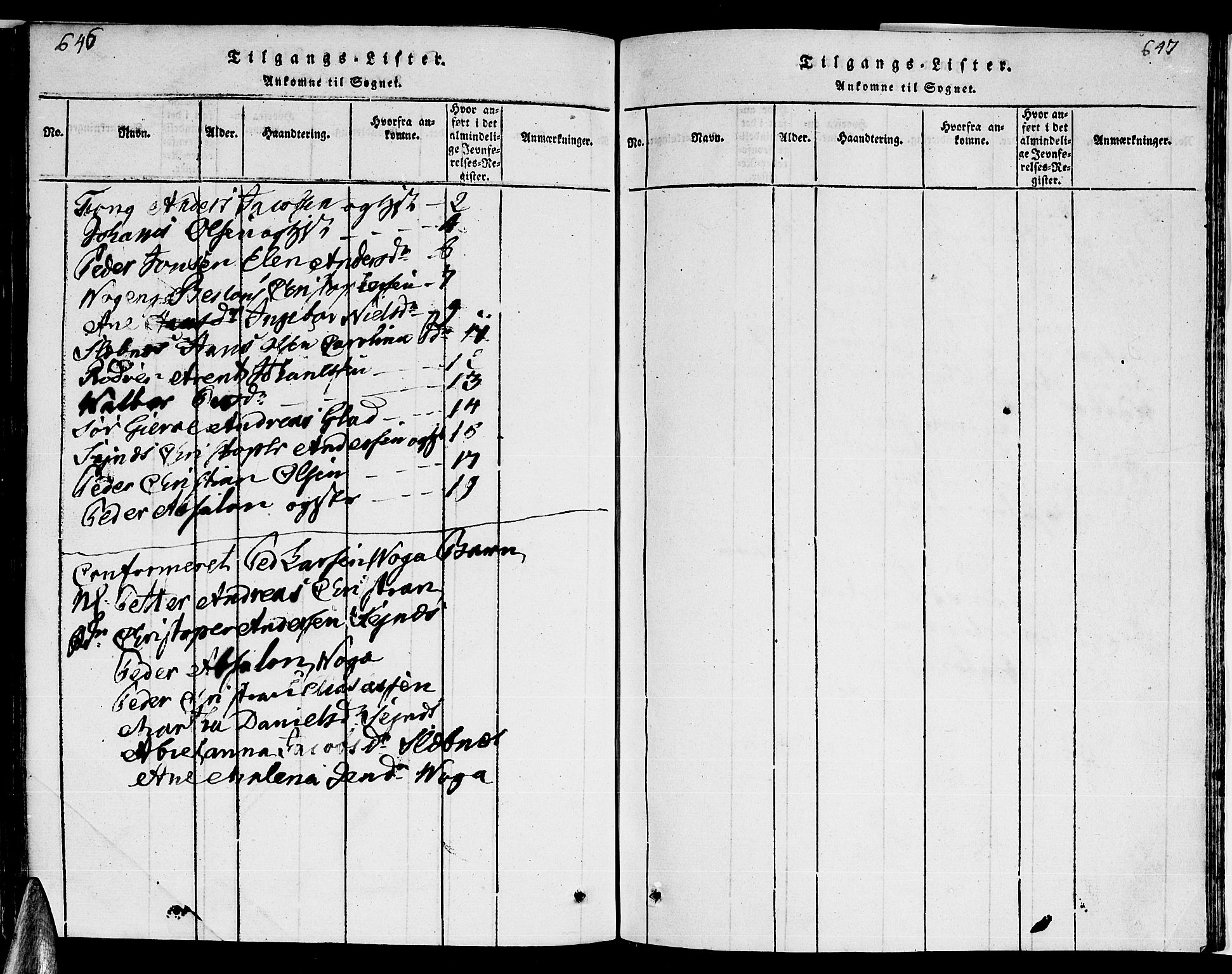 Ministerialprotokoller, klokkerbøker og fødselsregistre - Nordland, AV/SAT-A-1459/841/L0616: Klokkerbok nr. 841C01 /1, 1820-1832, s. 646-647