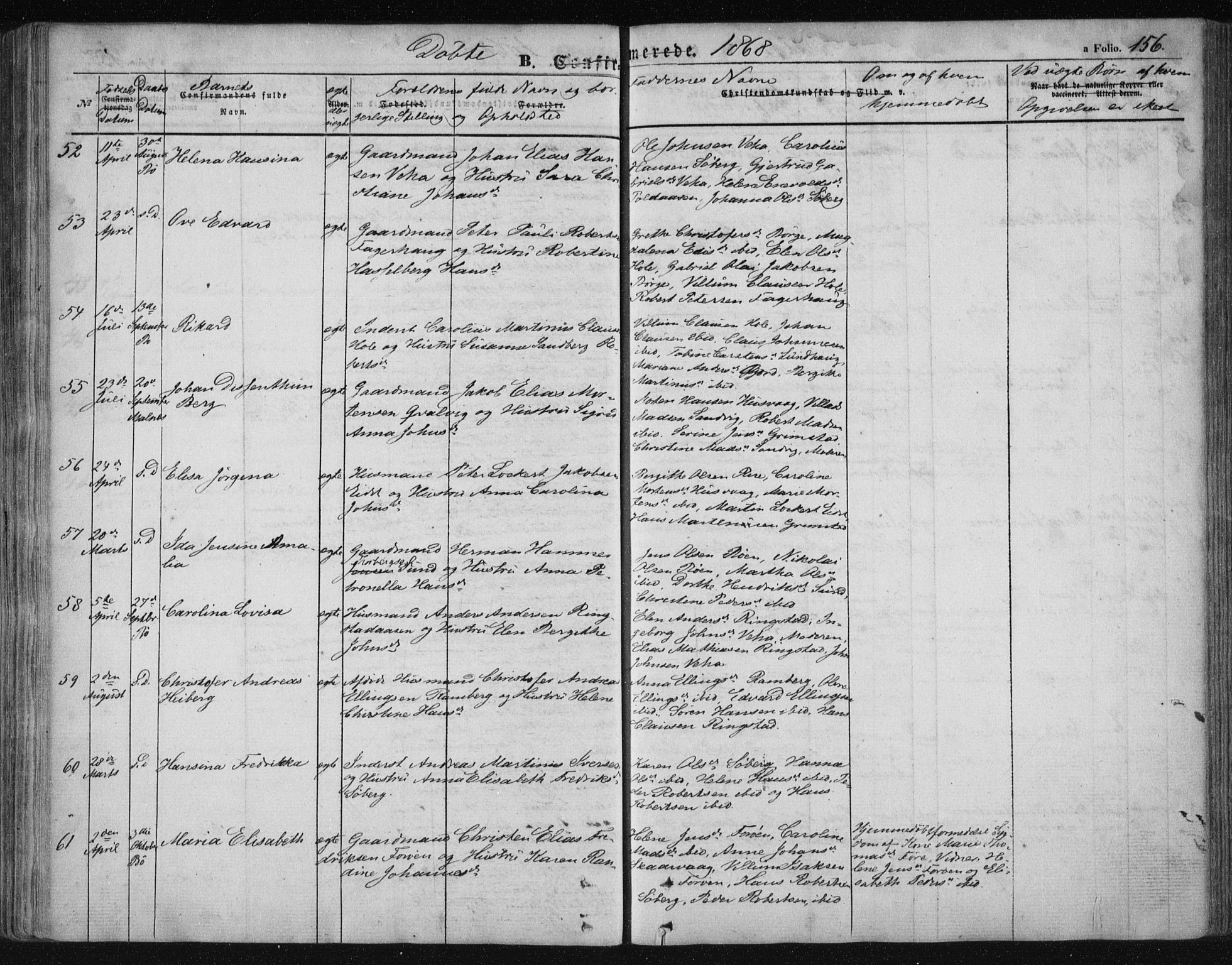 Ministerialprotokoller, klokkerbøker og fødselsregistre - Nordland, SAT/A-1459/891/L1300: Ministerialbok nr. 891A05, 1856-1870, s. 156