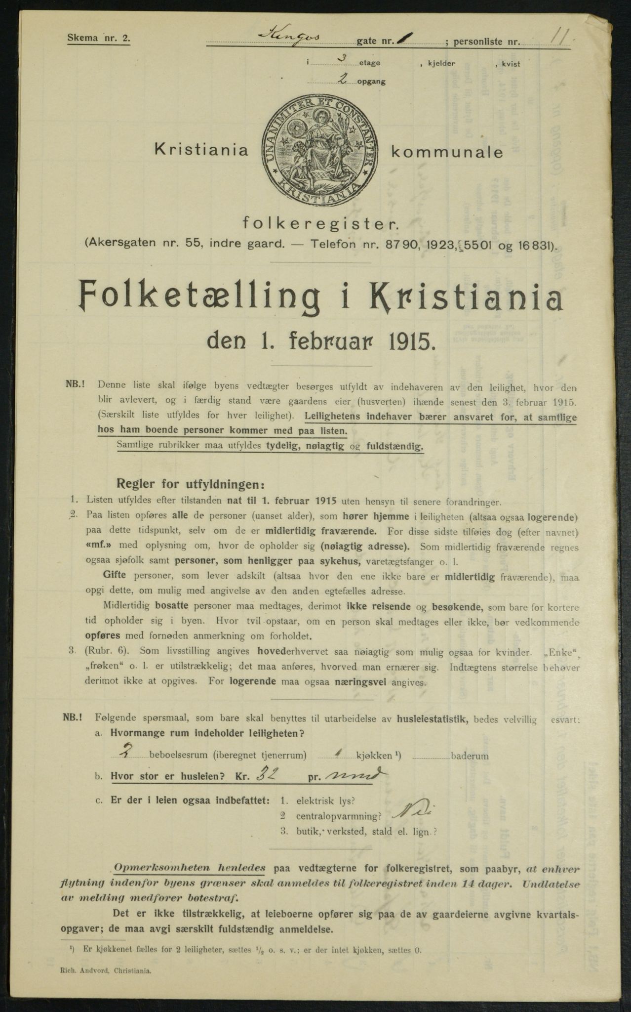 OBA, Kommunal folketelling 1.2.1915 for Kristiania, 1915, s. 49098