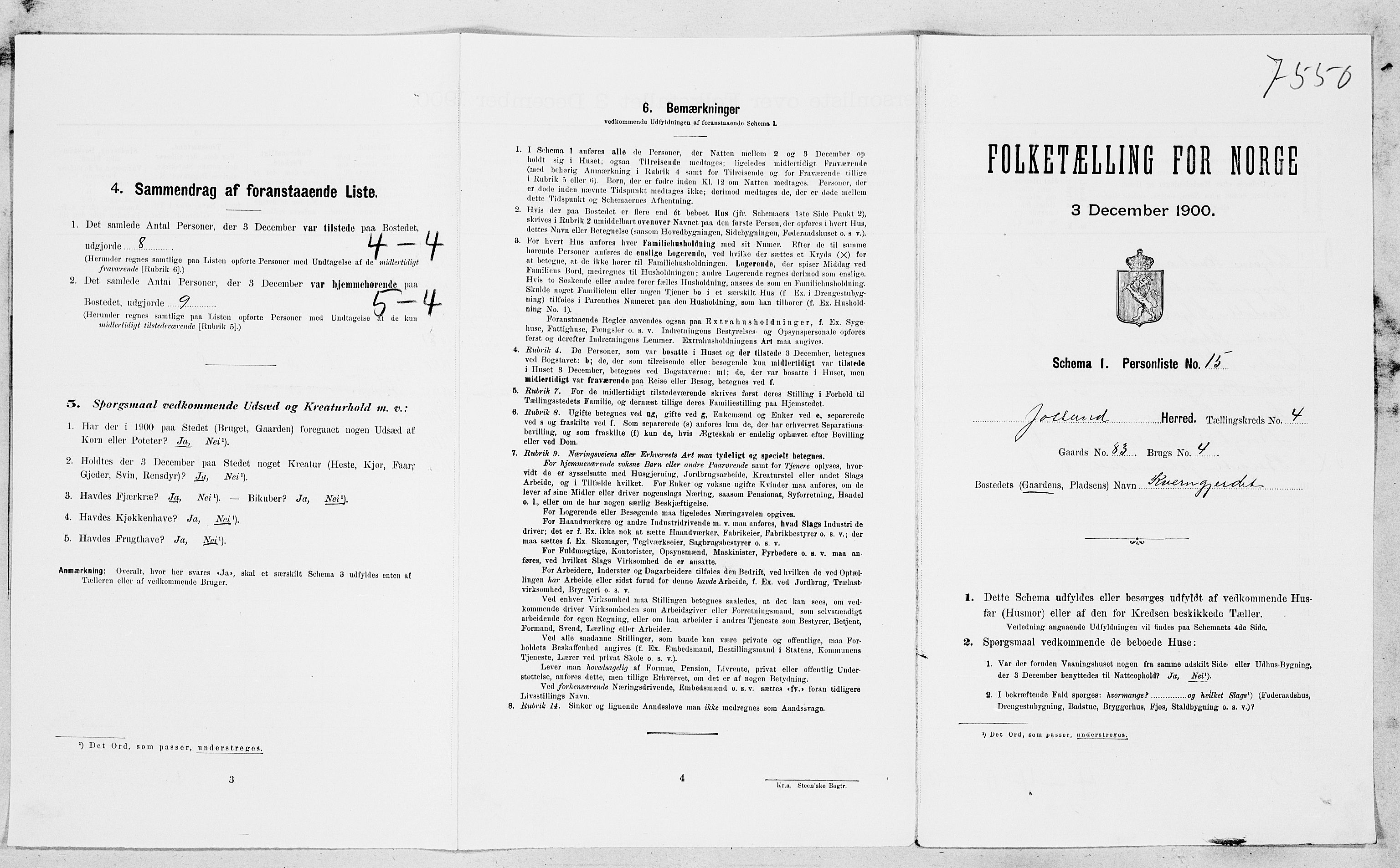 SAT, Folketelling 1900 for 1629 Jøssund herred, 1900, s. 453