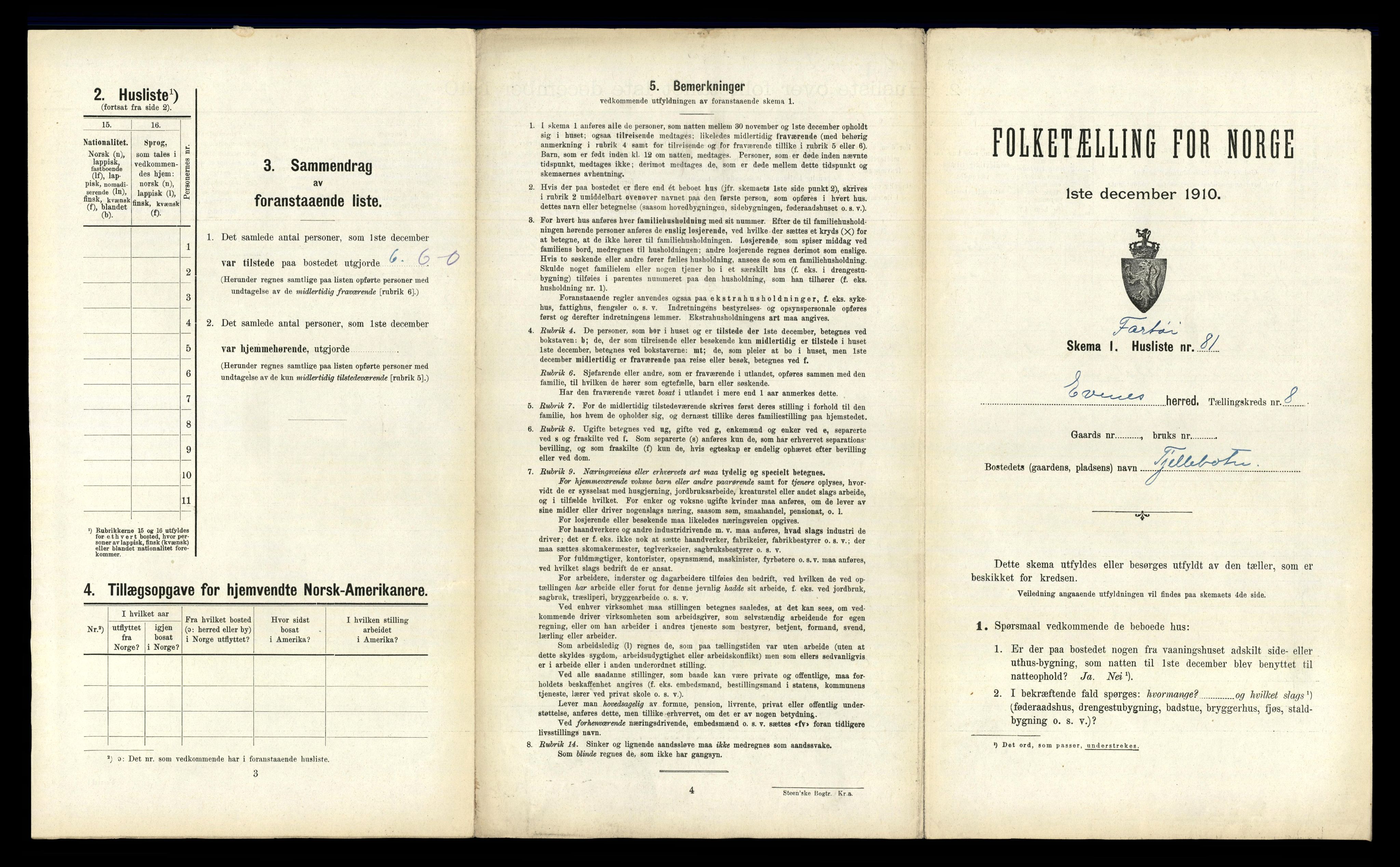 RA, Folketelling 1910 for 1853 Evenes herred, 1910, s. 1251