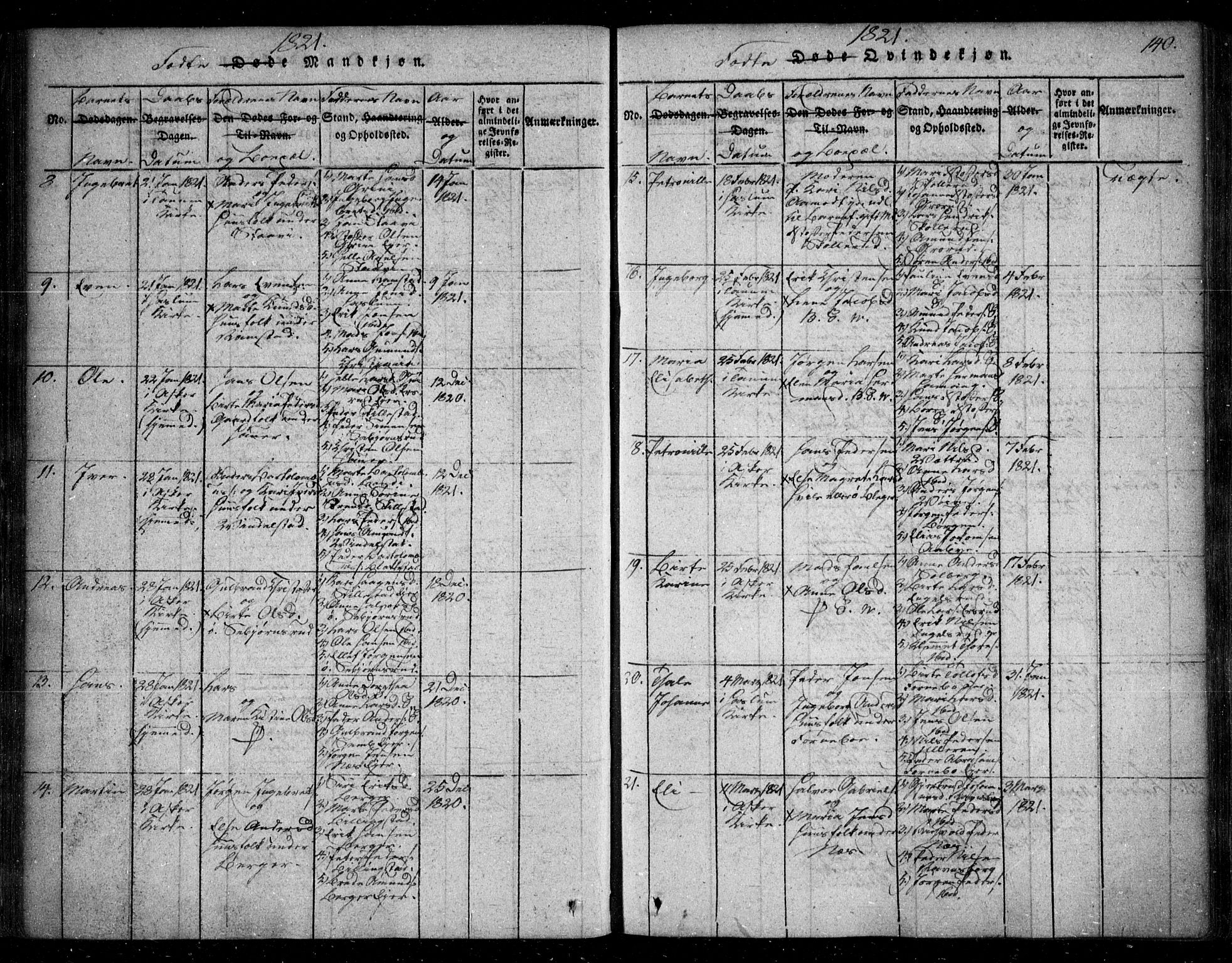 Asker prestekontor Kirkebøker, SAO/A-10256a/F/Fa/L0006: Ministerialbok nr. I 6, 1814-1824, s. 140