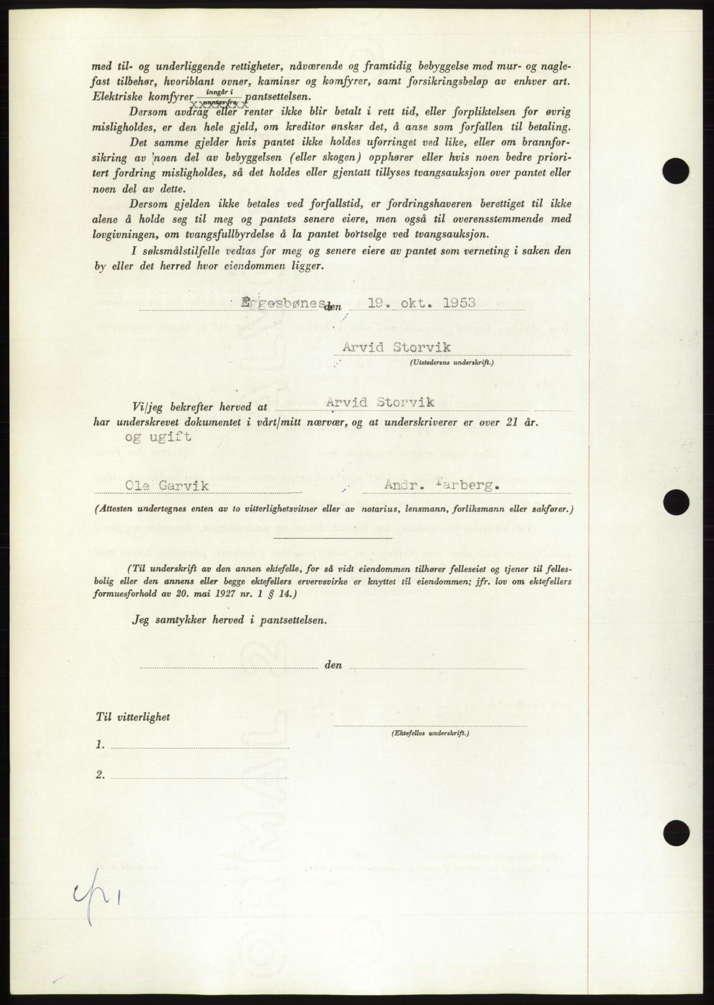 Søre Sunnmøre sorenskriveri, AV/SAT-A-4122/1/2/2C/L0124: Pantebok nr. 12B, 1953-1954, Dagboknr: 2633/1953
