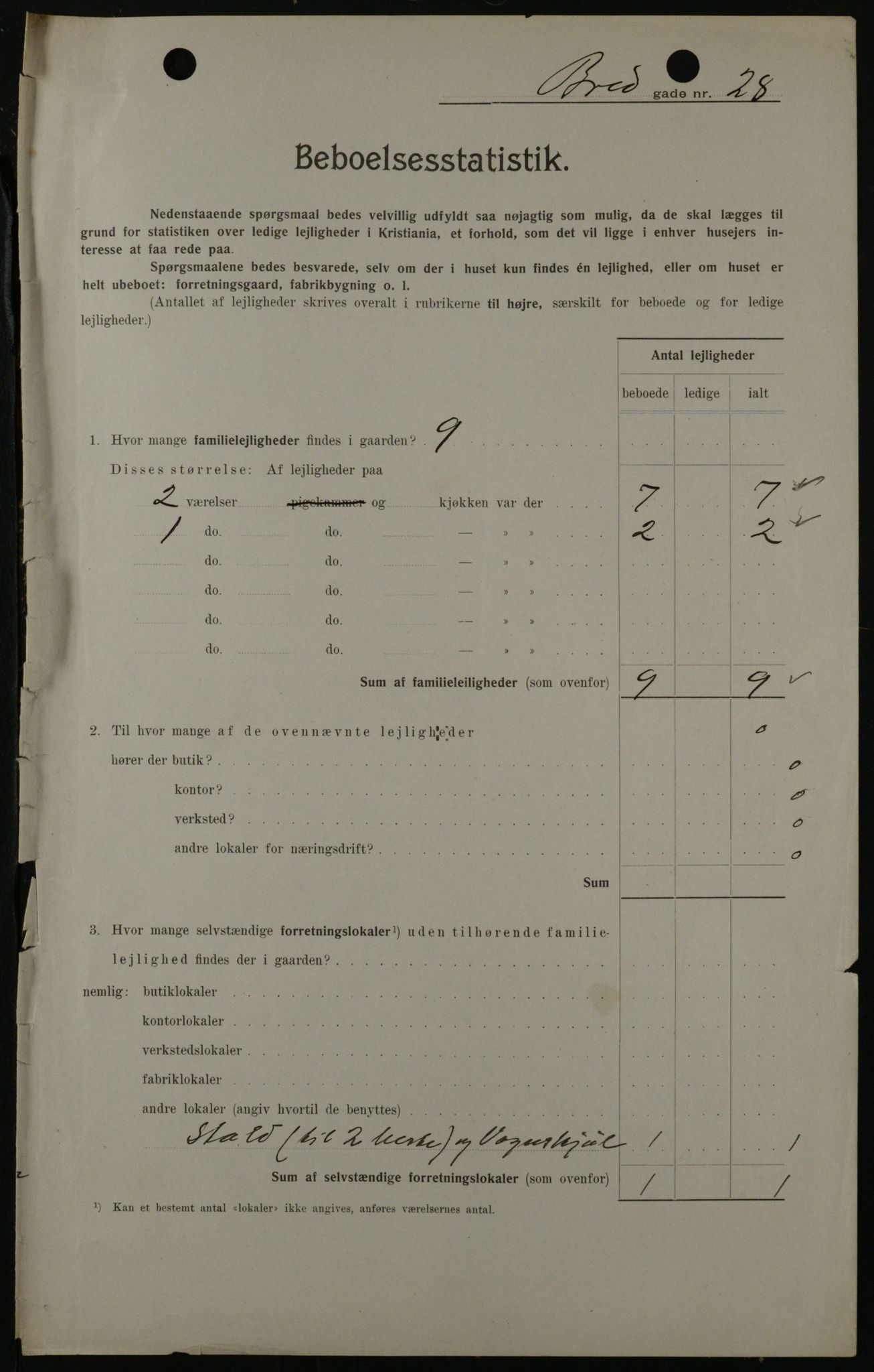 OBA, Kommunal folketelling 1.2.1908 for Kristiania kjøpstad, 1908, s. 8269