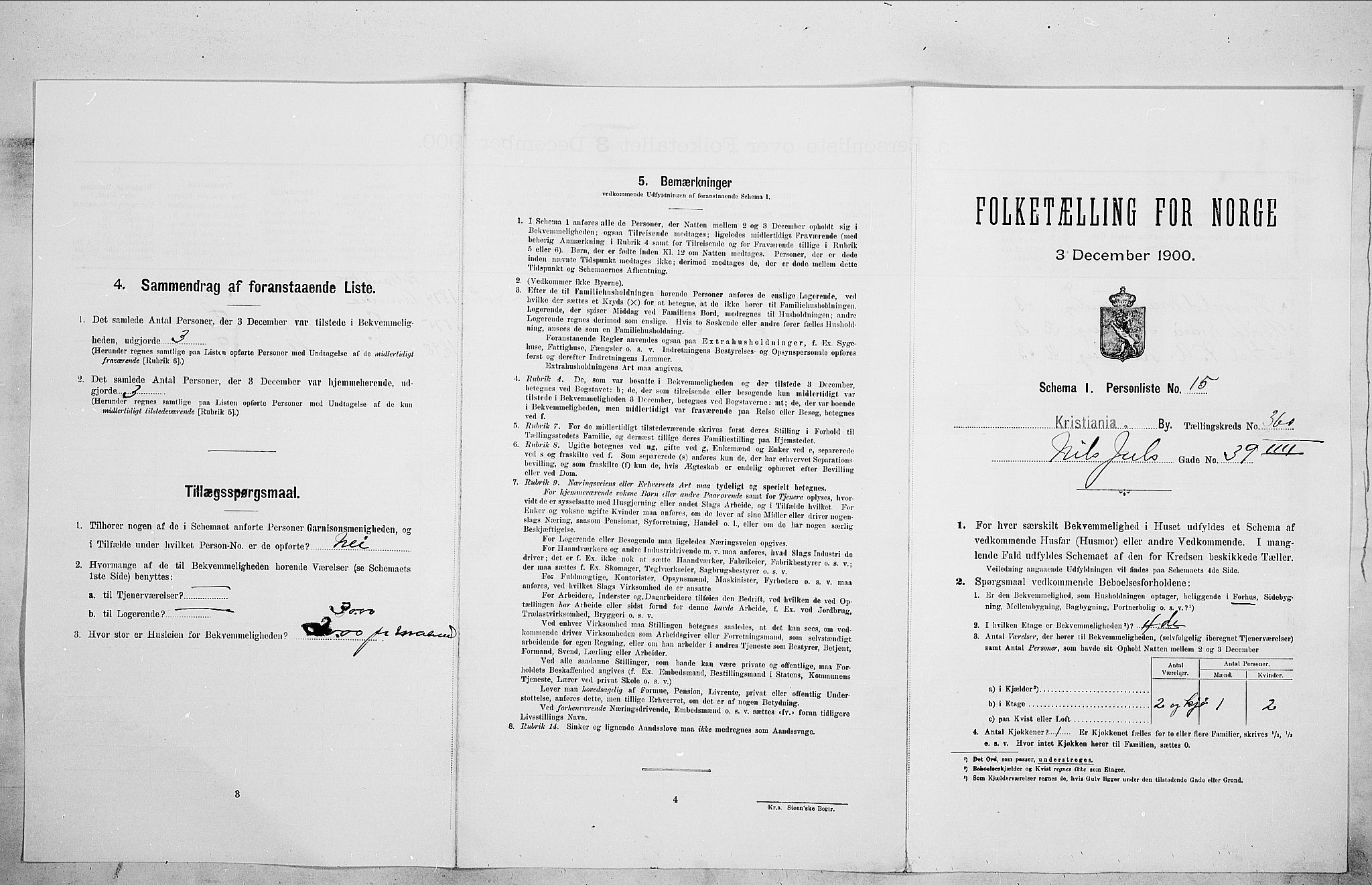 SAO, Folketelling 1900 for 0301 Kristiania kjøpstad, 1900, s. 64051