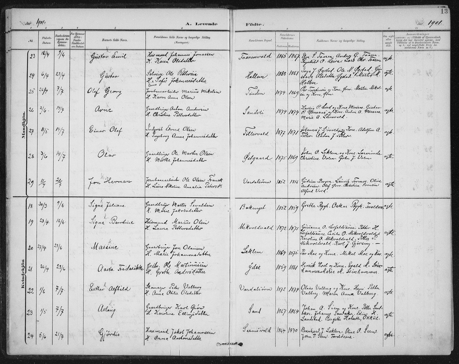 Ministerialprotokoller, klokkerbøker og fødselsregistre - Nord-Trøndelag, AV/SAT-A-1458/723/L0246: Ministerialbok nr. 723A15, 1900-1917, s. 13