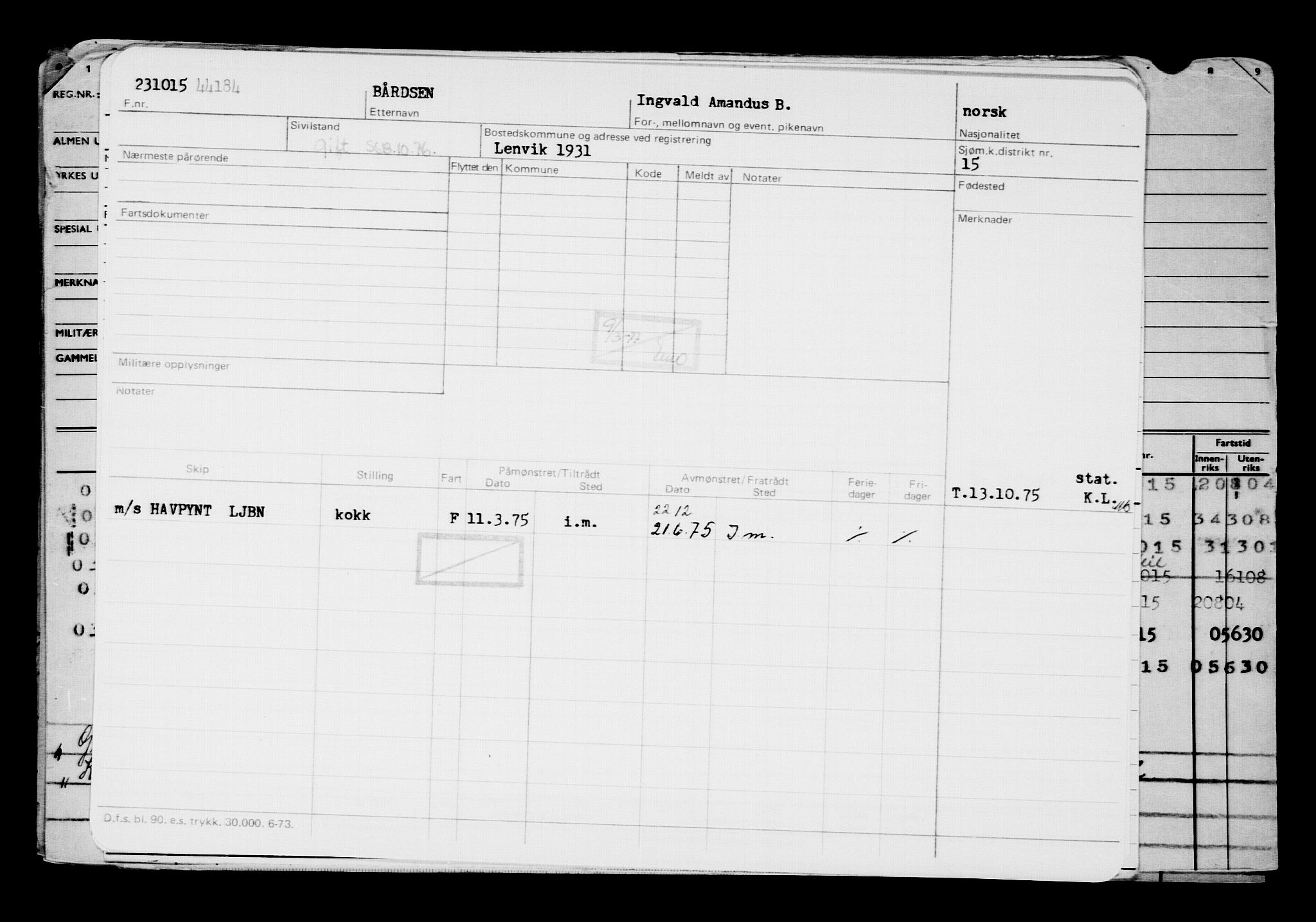 Direktoratet for sjømenn, AV/RA-S-3545/G/Gb/L0134: Hovedkort, 1915, s. 150