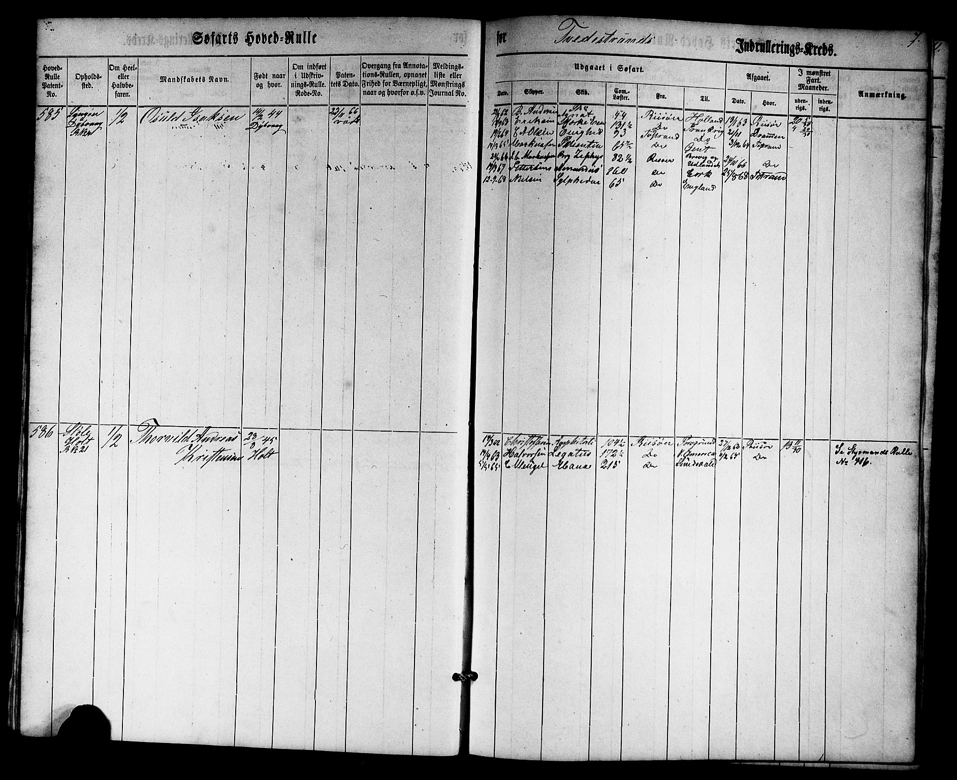 Tvedestrand mønstringskrets, AV/SAK-2031-0011/F/Fb/L0013: Hovedrulle nr 575-779, U-29, 1862-1870, s. 7