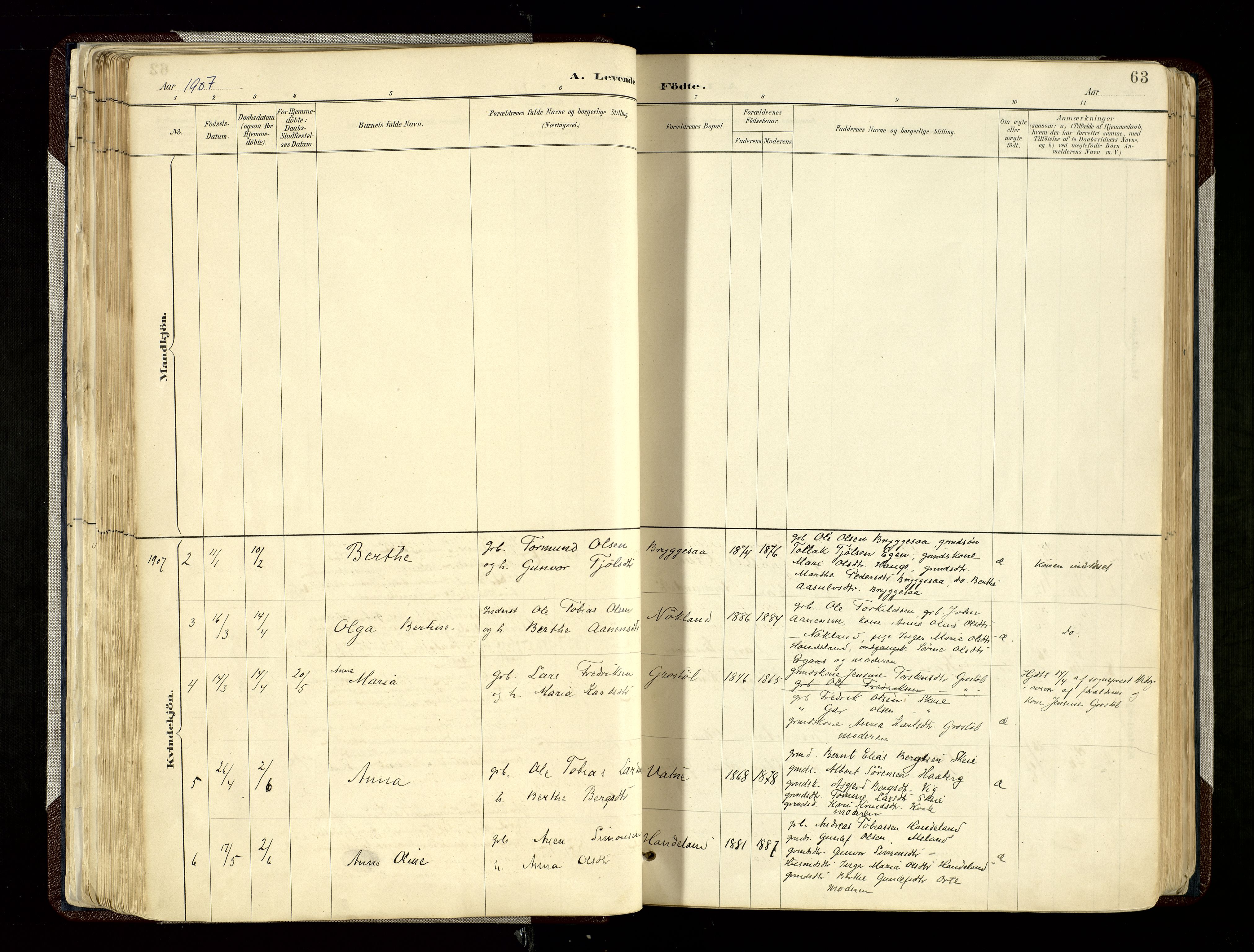 Hægebostad sokneprestkontor, AV/SAK-1111-0024/F/Fa/Fab/L0004: Ministerialbok nr. A 4, 1887-1929, s. 63