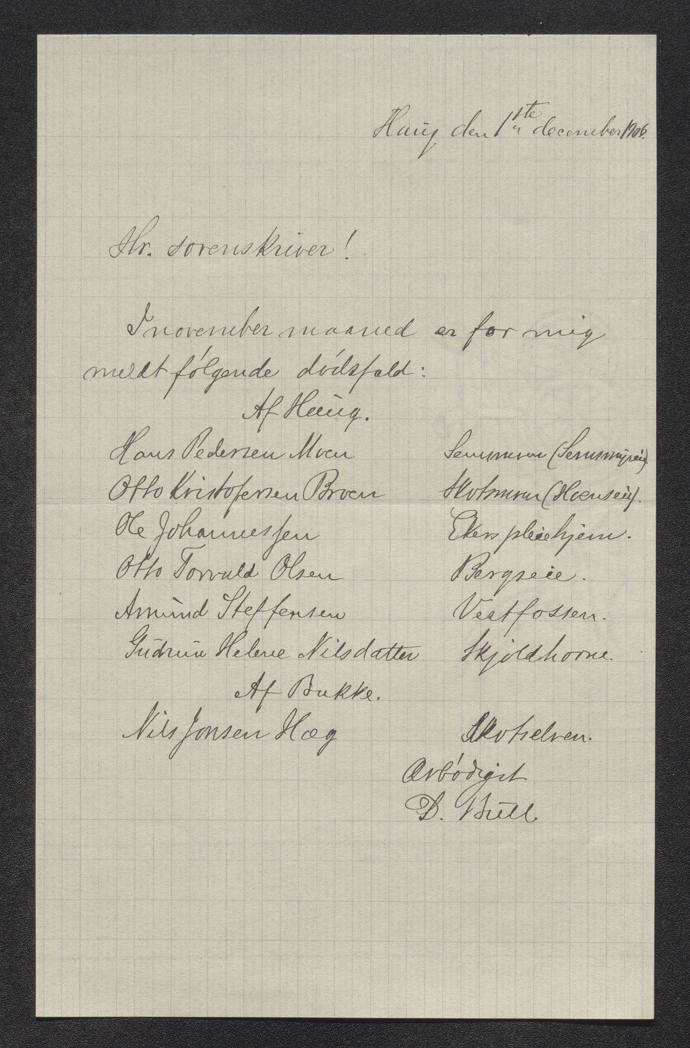 Eiker, Modum og Sigdal sorenskriveri, AV/SAKO-A-123/H/Ha/Hab/L0031: Dødsfallsmeldinger, 1906, s. 47