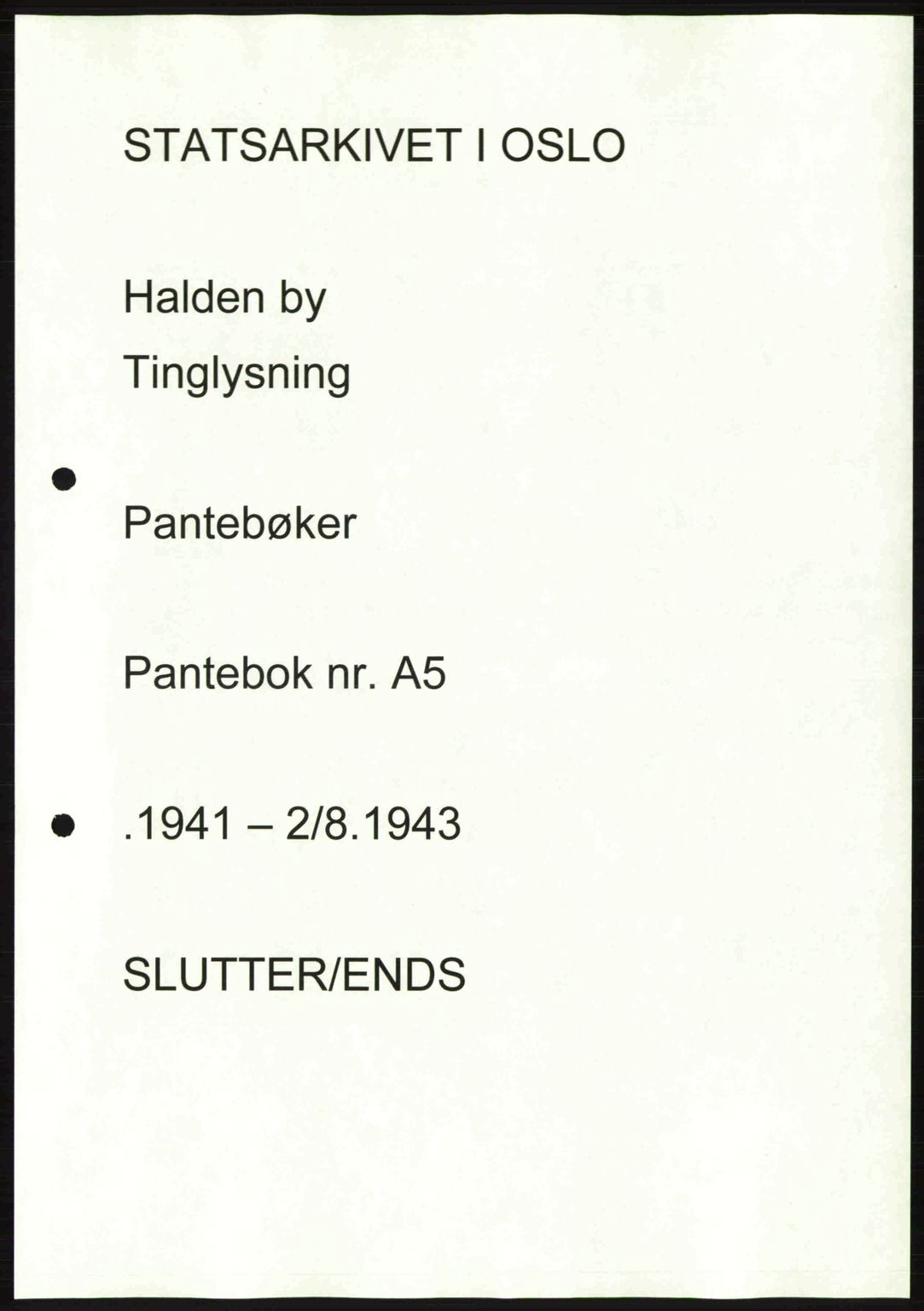 Idd og Marker sorenskriveri, AV/SAO-A-10283/G/Gb/Gbb/L0005: Pantebok nr. A5, 1941-1943