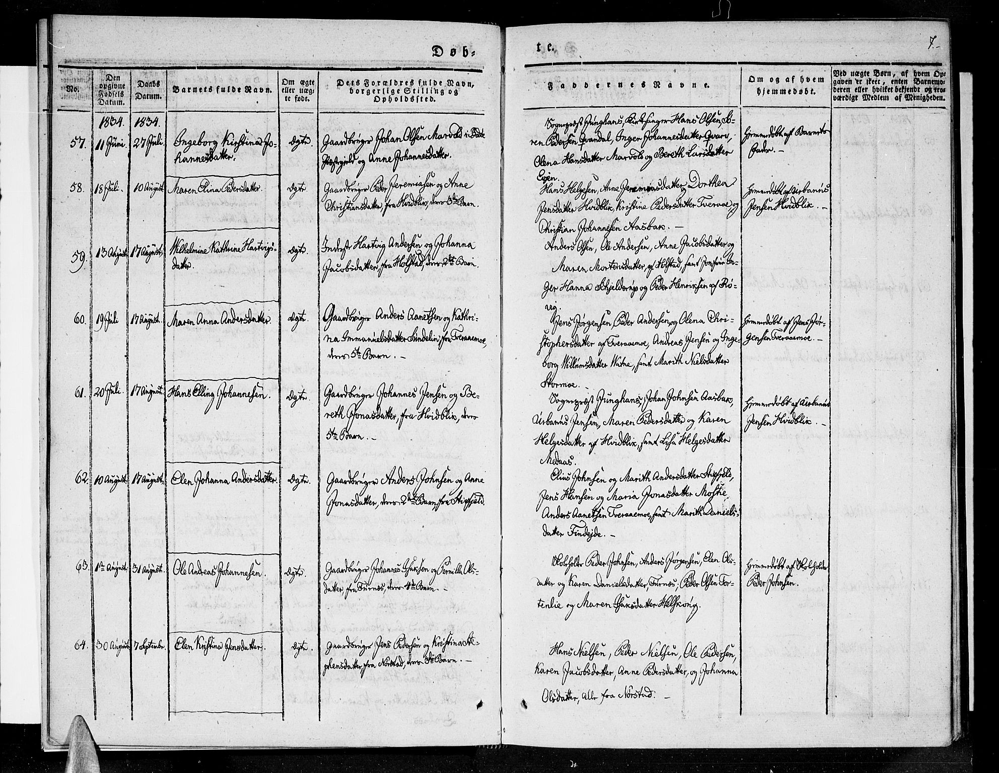 Ministerialprotokoller, klokkerbøker og fødselsregistre - Nordland, AV/SAT-A-1459/852/L0737: Ministerialbok nr. 852A07, 1833-1849, s. 7