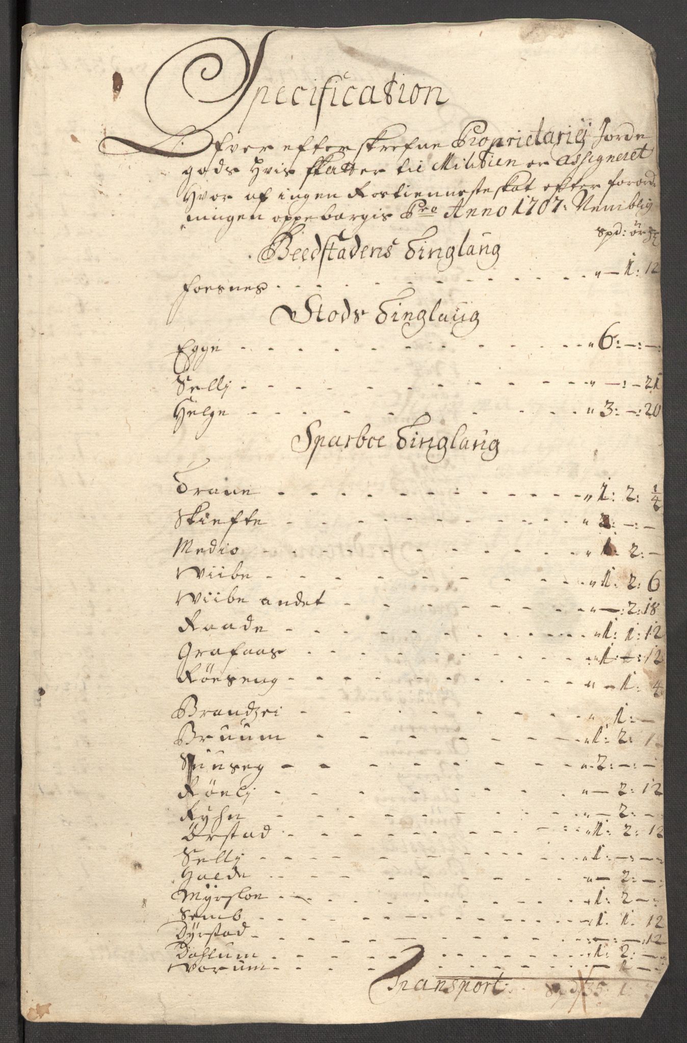 Rentekammeret inntil 1814, Reviderte regnskaper, Fogderegnskap, RA/EA-4092/R63/L4315: Fogderegnskap Inderøy, 1706-1707, s. 502