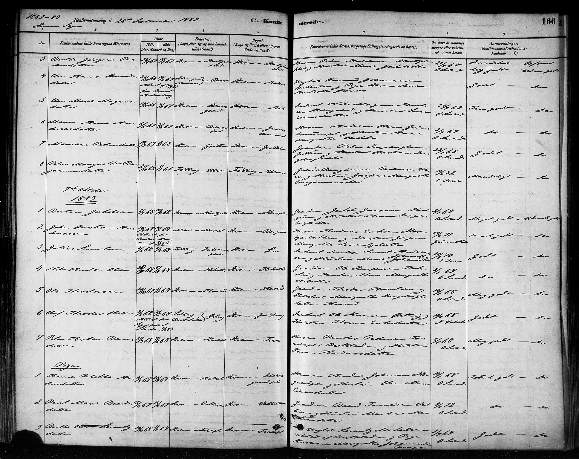 Ministerialprotokoller, klokkerbøker og fødselsregistre - Nord-Trøndelag, SAT/A-1458/746/L0449: Ministerialbok nr. 746A07 /2, 1878-1899, s. 166