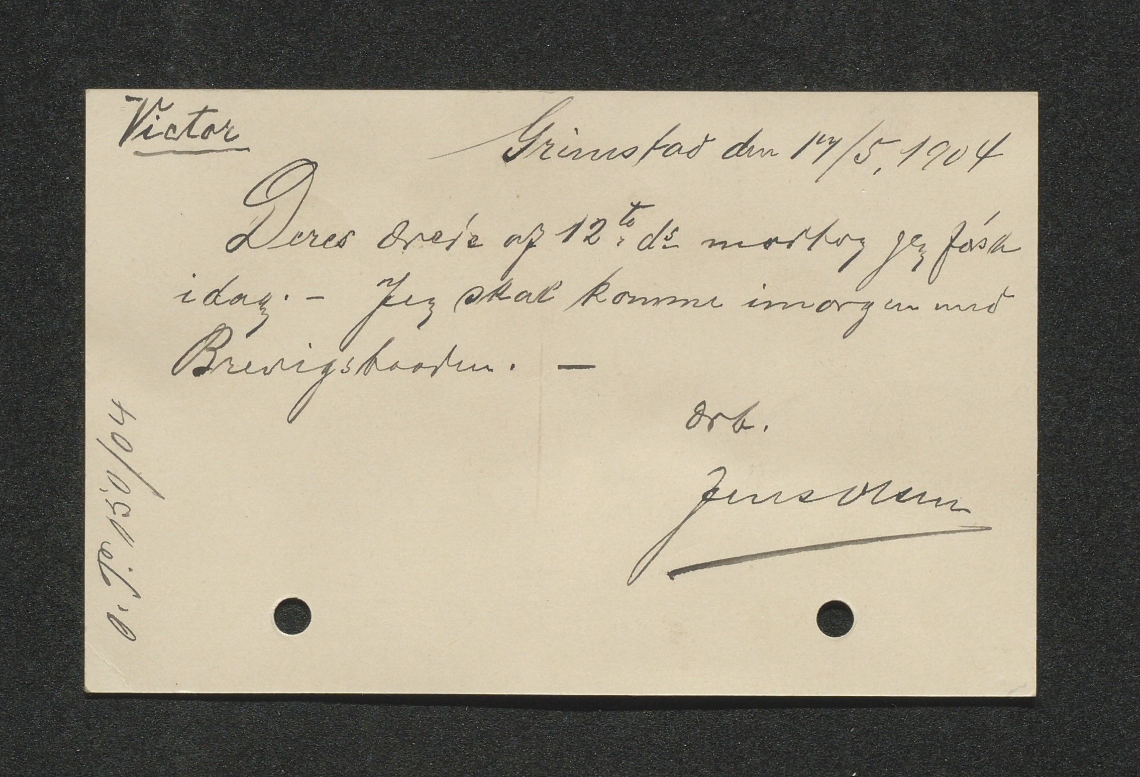 O. Terjesens rederi, AAKS/PA-2525/E/E01/L0013: Korrespondanse, 1904-1905