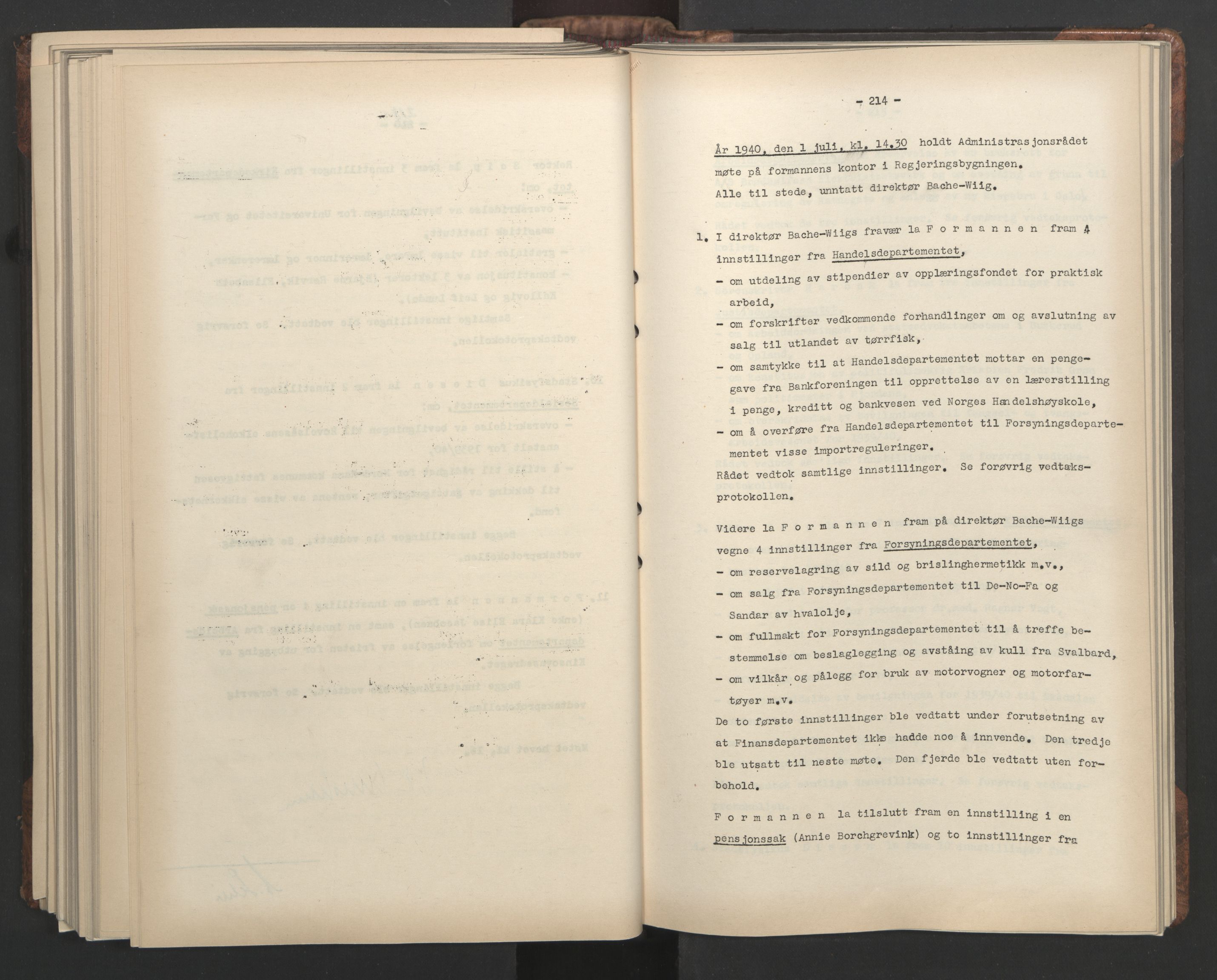 Administrasjonsrådet, AV/RA-S-1004/A/L0001: Møteprotokoll med tillegg 15/4-25/9, 1940, s. 214
