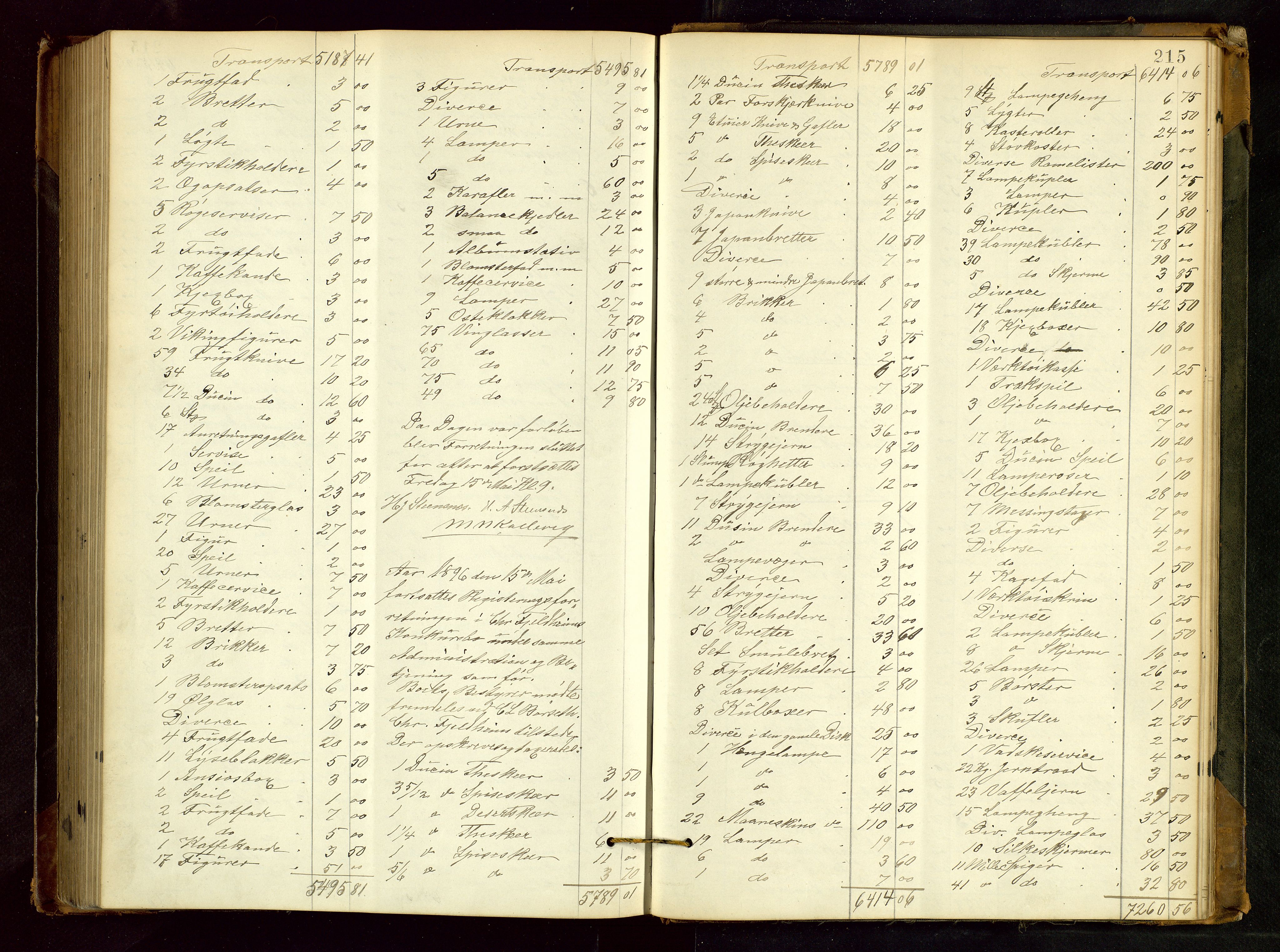 Haugesund tingrett, AV/SAST-A-101415/01/IV/IVB/L0002: Skifteregistreringsprotokoll, med register, 1879-1898, s. 214b-215a