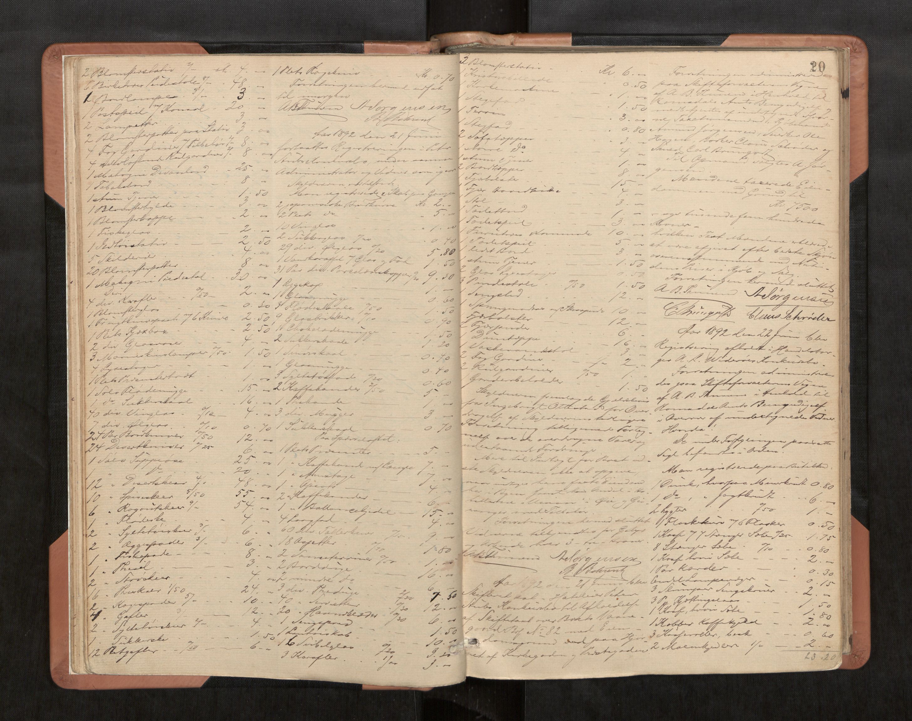 Ålesund byfogd, AV/SAT-A-4384/0001/03/03C/L0004: Registreringsprotokoll, 1891-1909, s. 20