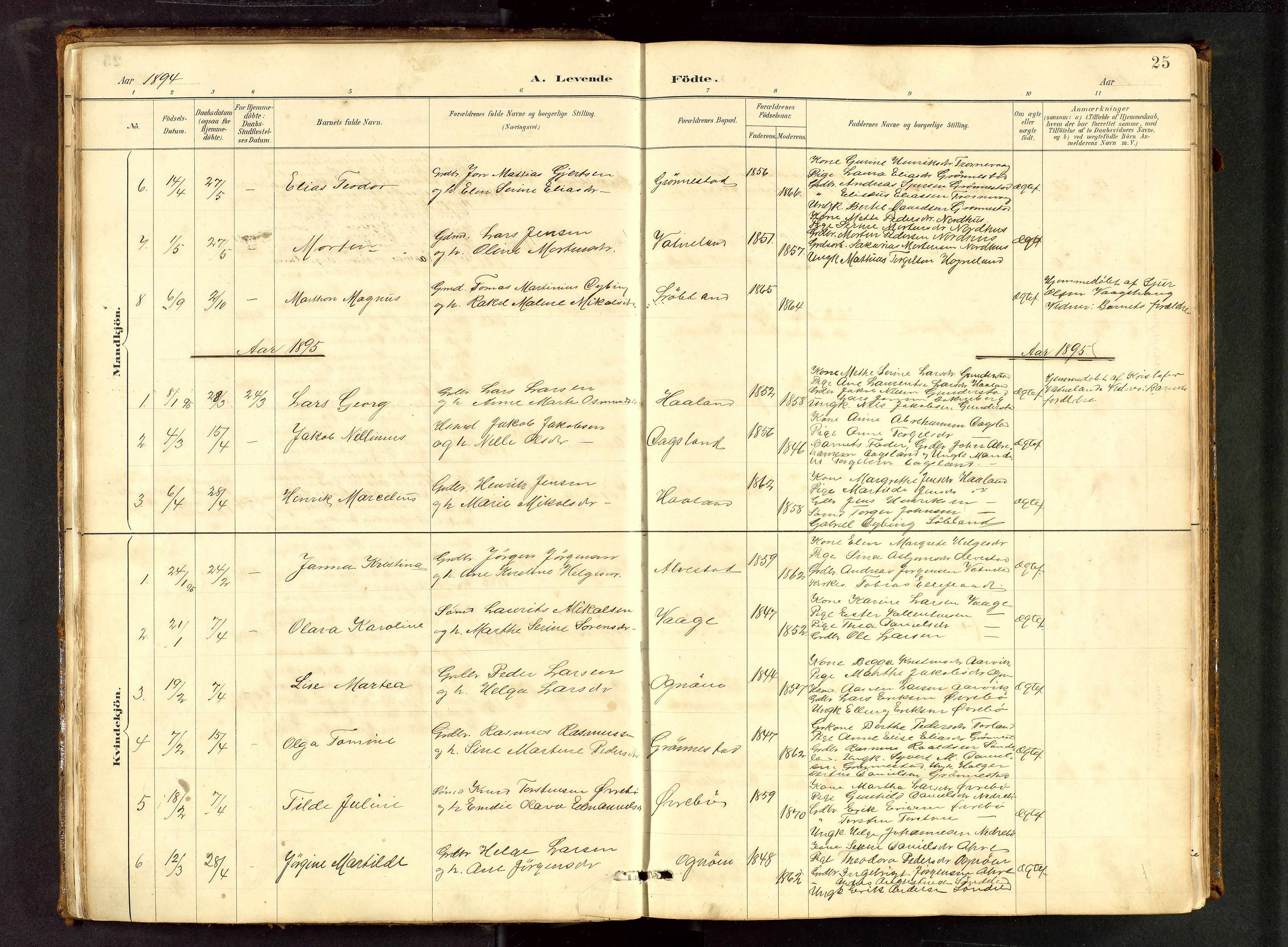 Tysvær sokneprestkontor, SAST/A -101864/H/Ha/Hab/L0005: Klokkerbok nr. B 5, 1887-1947, s. 25