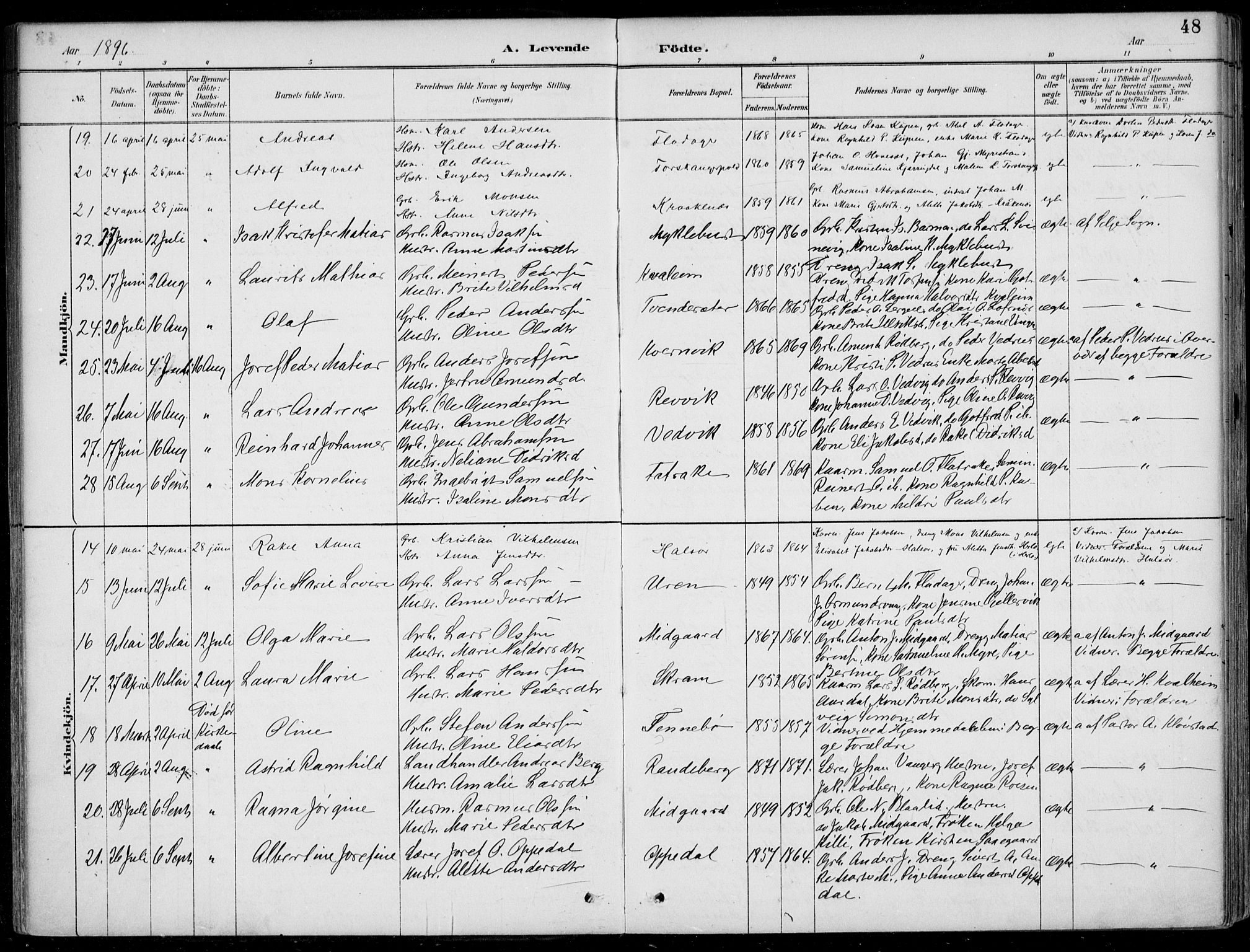 Selje sokneprestembete, AV/SAB-A-99938/H/Ha/Haa/Haac/L0002: Ministerialbok nr. C  2, 1889-1904, s. 48