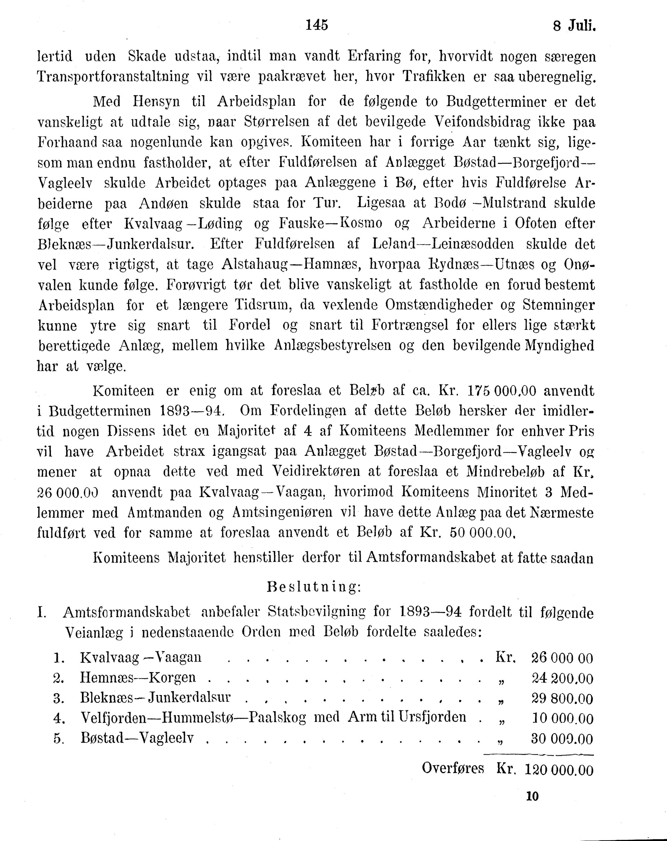 Nordland Fylkeskommune. Fylkestinget, AIN/NFK-17/176/A/Ac/L0016: Fylkestingsforhandlinger 1891-1893, 1891-1893