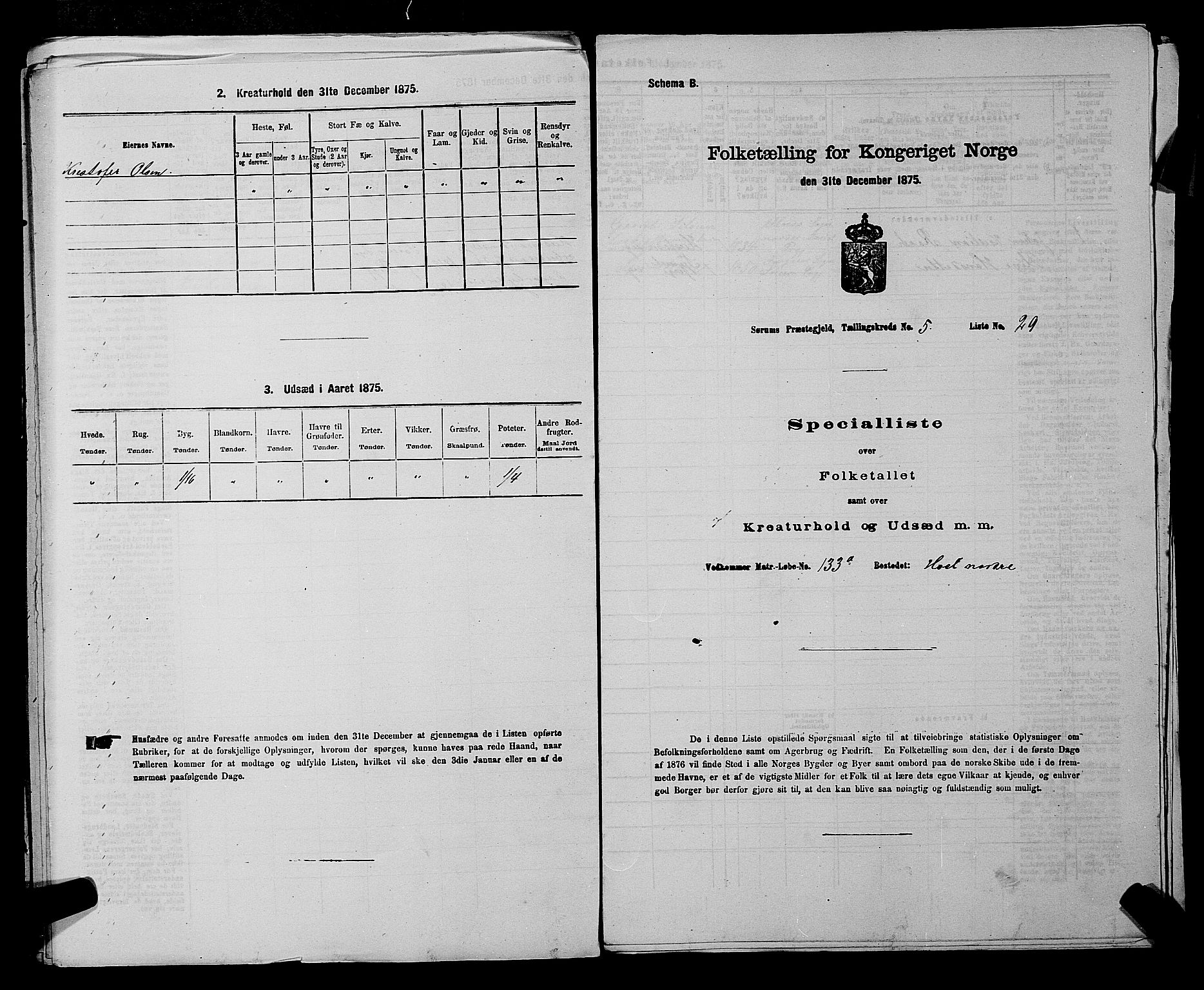 RA, Folketelling 1875 for 0226P Sørum prestegjeld, 1875, s. 773