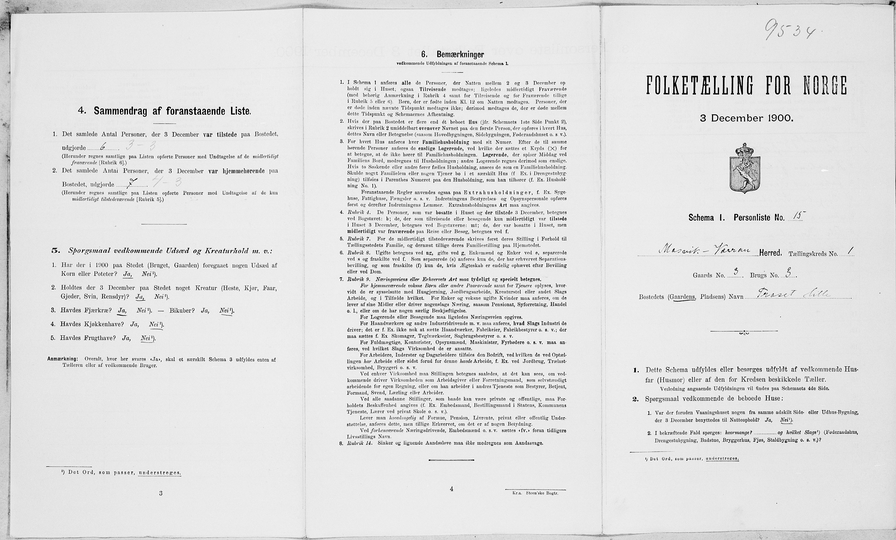 SAT, Folketelling 1900 for 1723 Mosvik og Verran herred, 1900, s. 86