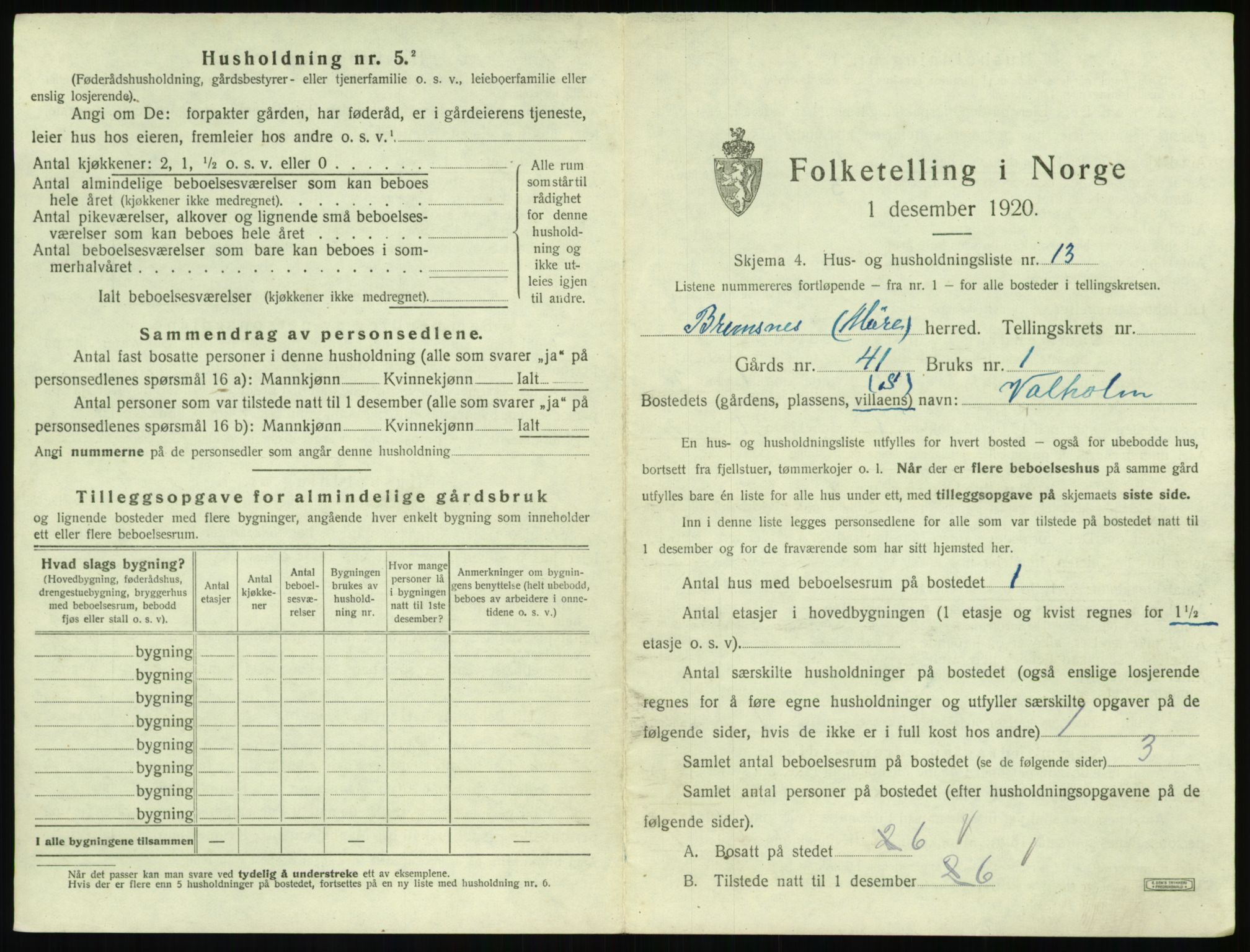 SAT, Folketelling 1920 for 1554 Bremsnes herred, 1920, s. 547