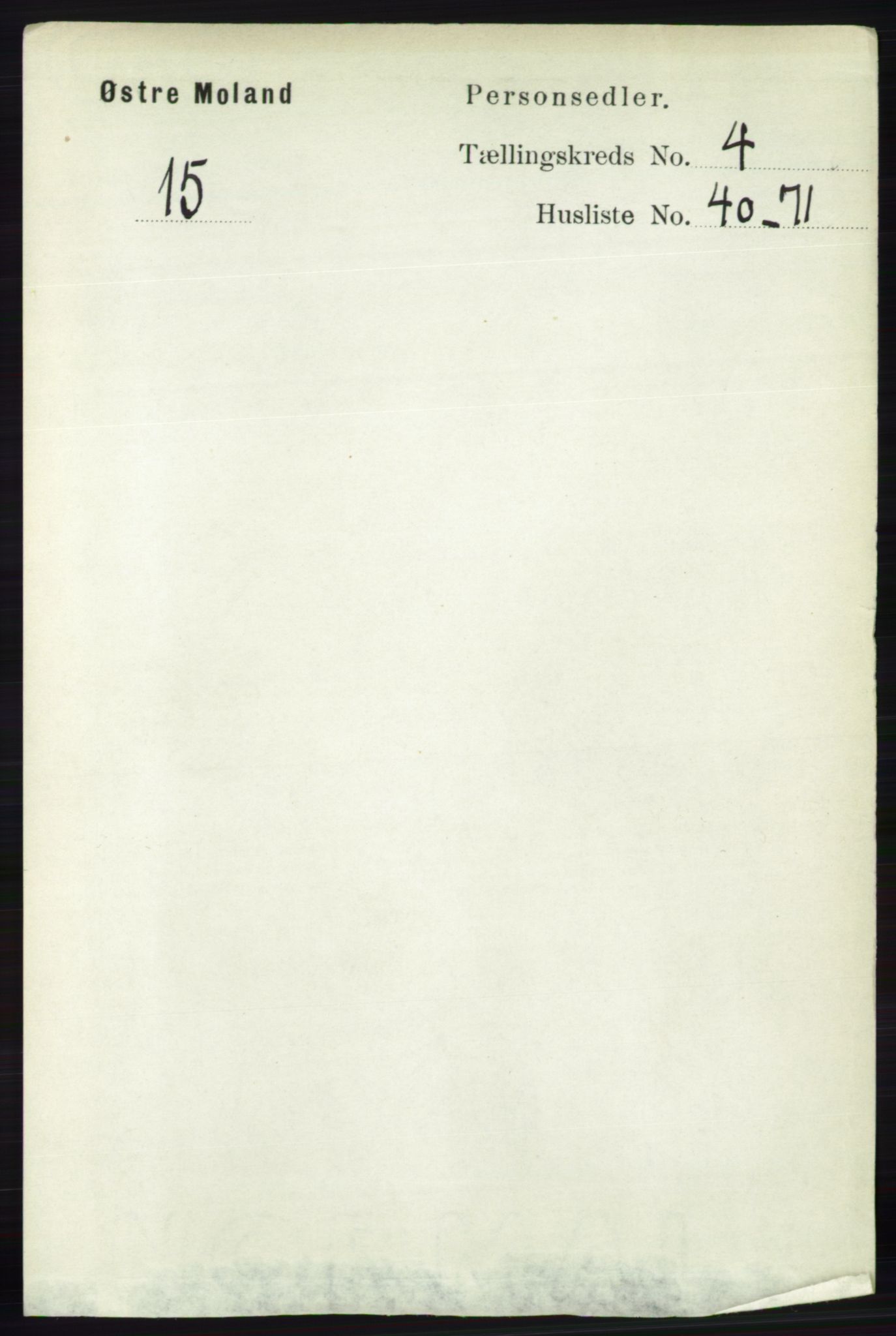 RA, Folketelling 1891 for 0918 Austre Moland herred, 1891, s. 2268