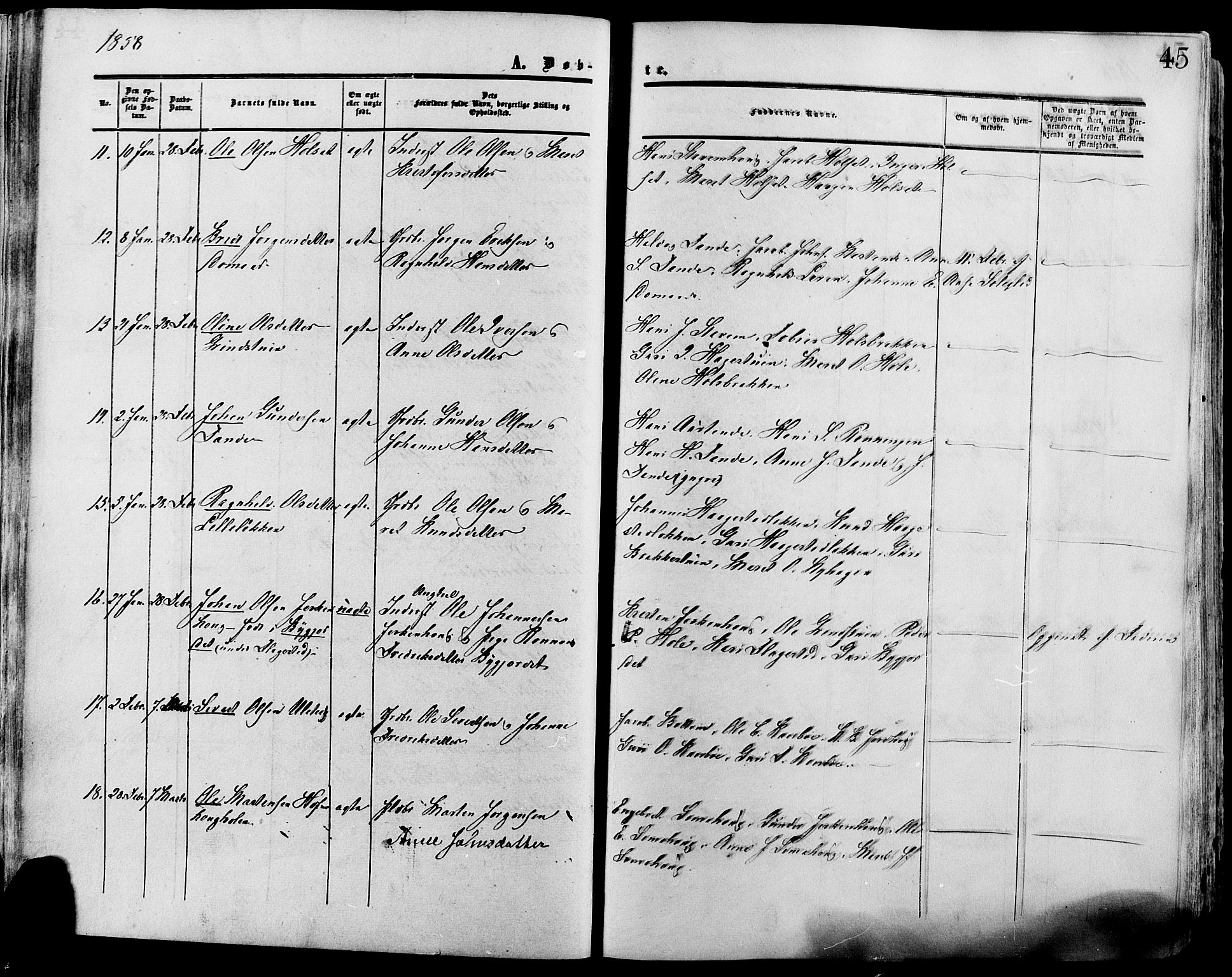 Lesja prestekontor, AV/SAH-PREST-068/H/Ha/Haa/L0008: Ministerialbok nr. 8, 1854-1880, s. 45