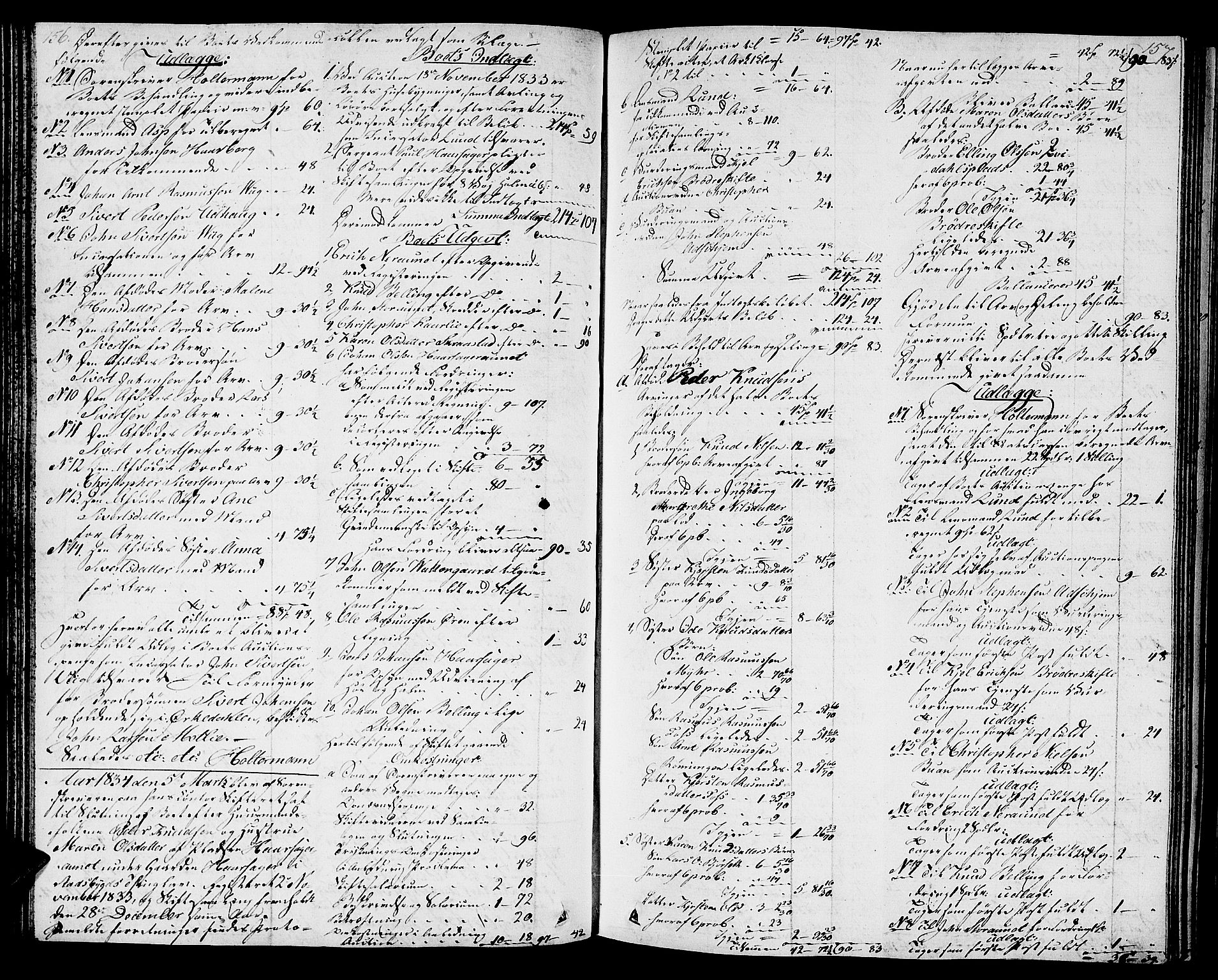 Fosen sorenskriveri, AV/SAT-A-1107/1/3/3A/L0020: Skifteprotokoll nr. 14, 1831-1840, s. 156-157