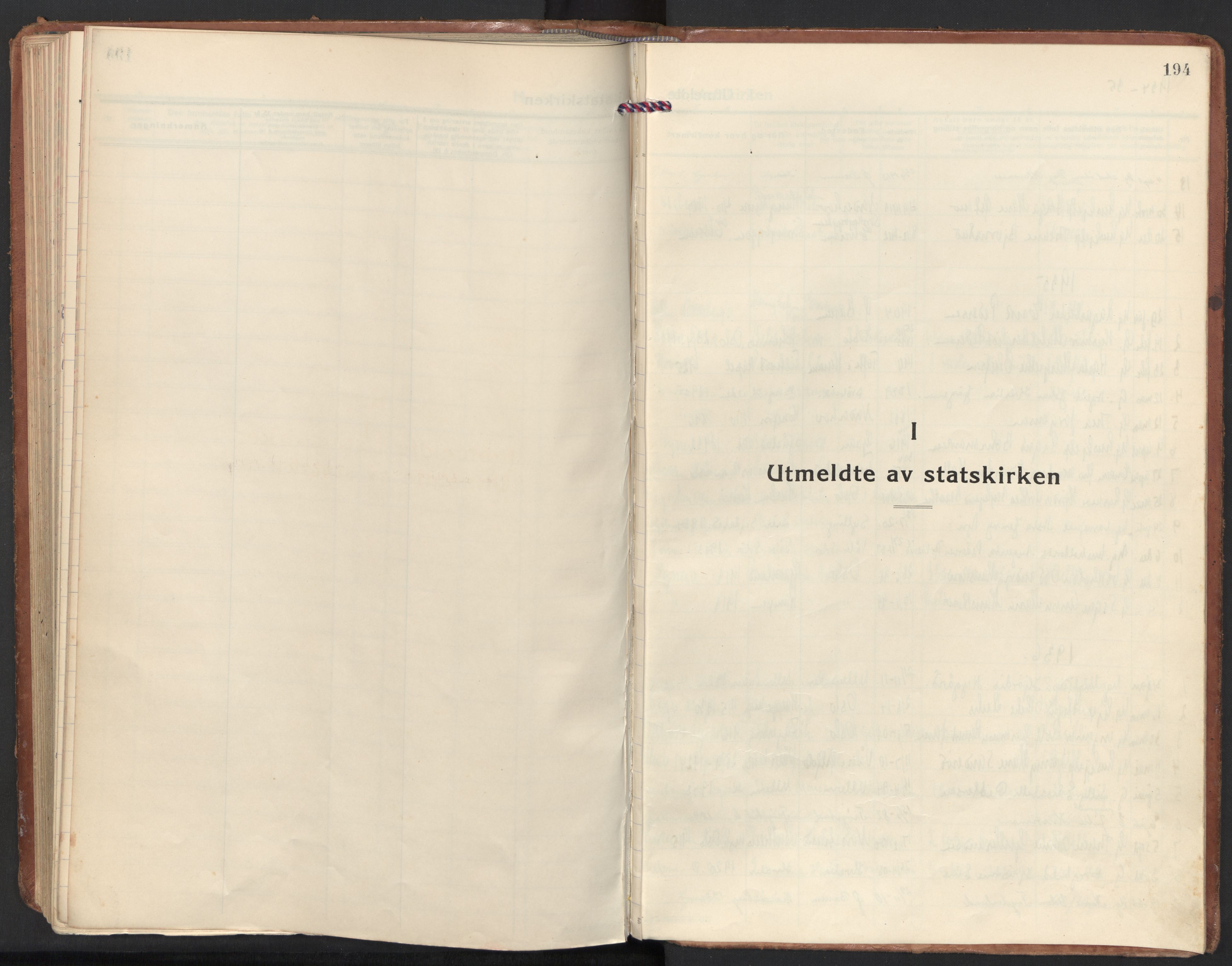 Østre Bærum prestekontor Kirkebøker, AV/SAO-A-10887/F/Fa/L0006: Ministerialbok nr. 6, 1934-1961, s. 194