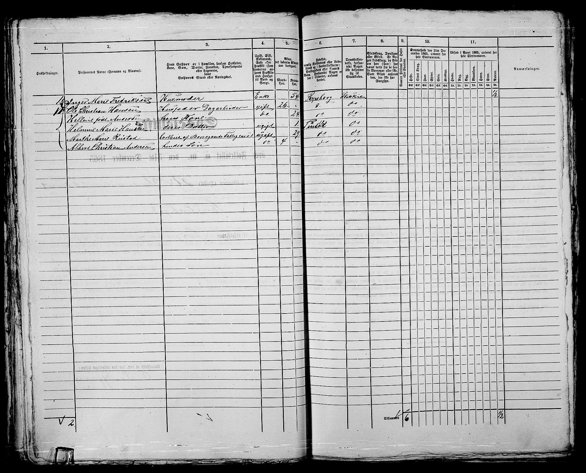 RA, Folketelling 1865 for 0102P Sarpsborg prestegjeld, 1865, s. 54