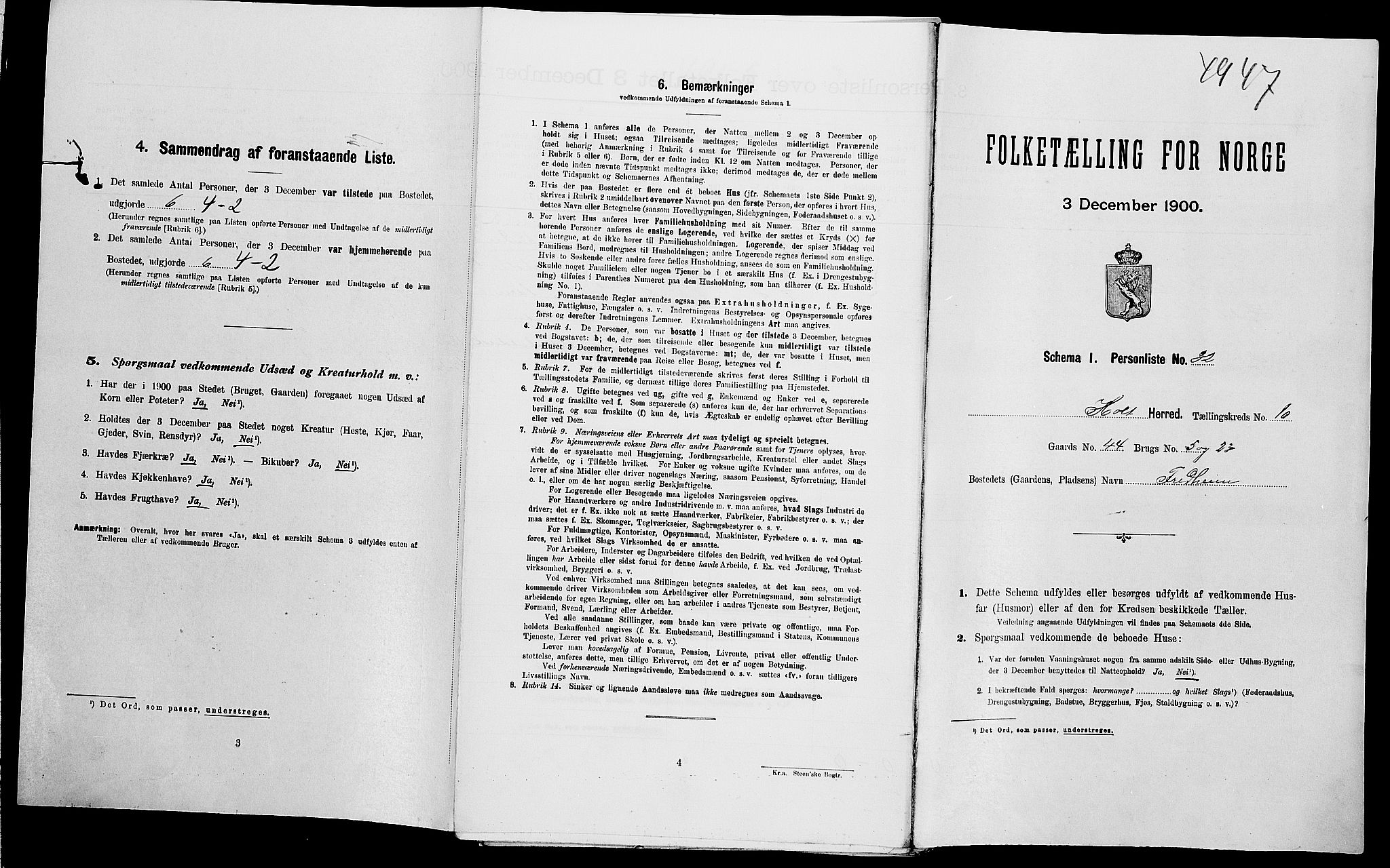 SAK, Folketelling 1900 for 0914 Holt herred, 1900, s. 1477