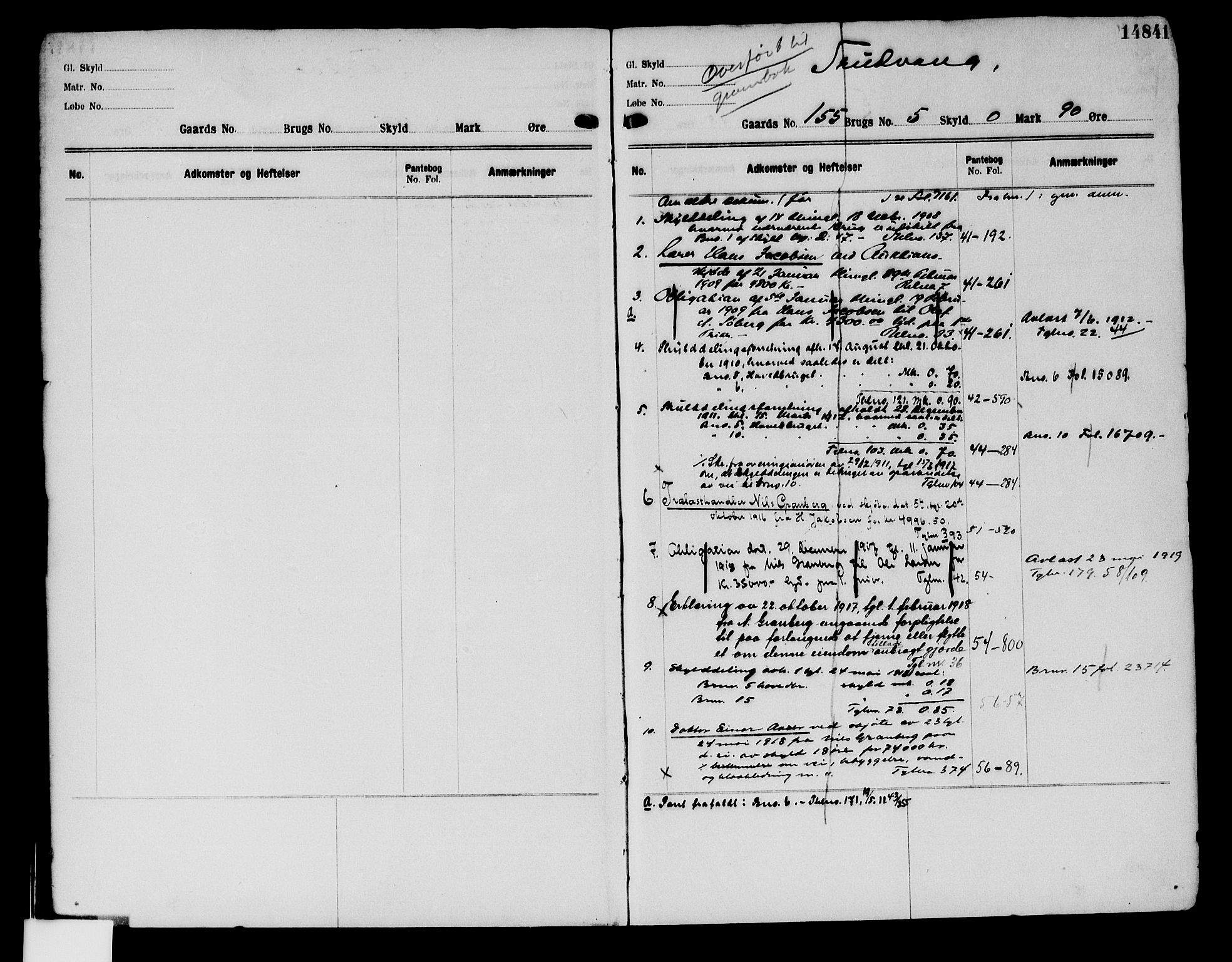 Aker herredsskriveri, SAO/A-10896/G/Ga/Gab/Gaba/L0026: Panteregister nr. I 26, 1909-1950, s. 14841