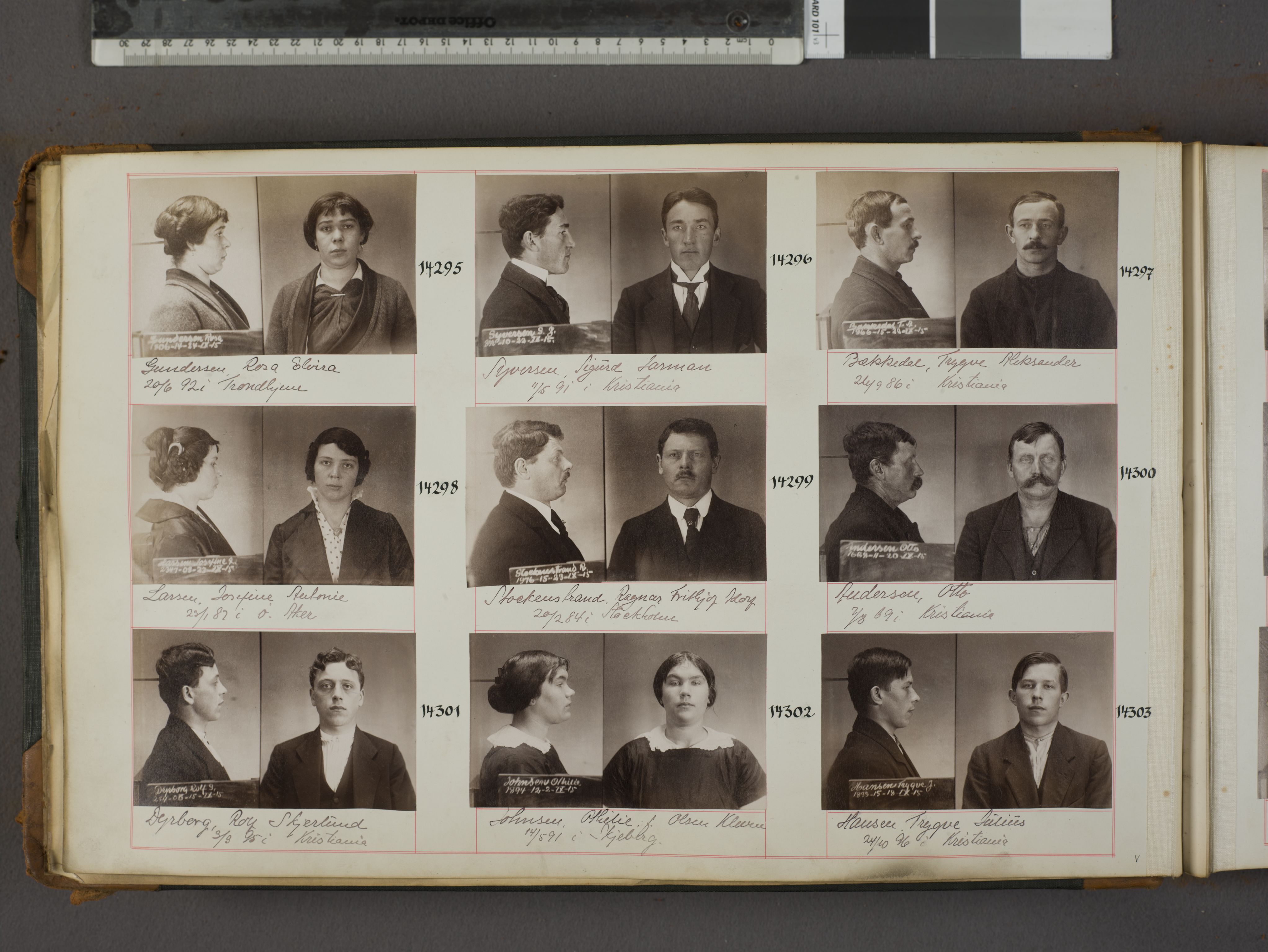 Oslo politikammer, Kriminalavdelingen, AV/SAO-A-11137/U/Ua/L0016: Forbryteralbum, 1915-1917, s. 2