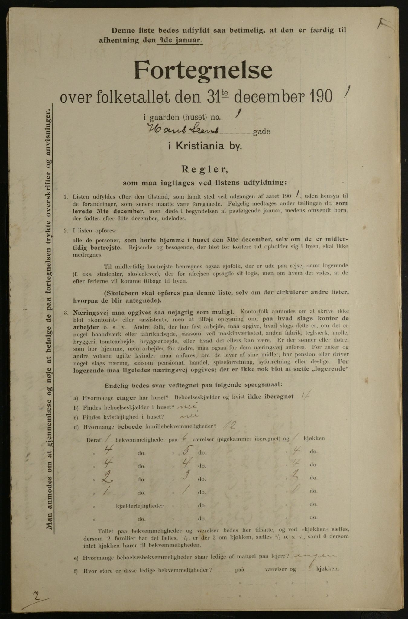 OBA, Kommunal folketelling 31.12.1901 for Kristiania kjøpstad, 1901, s. 5603