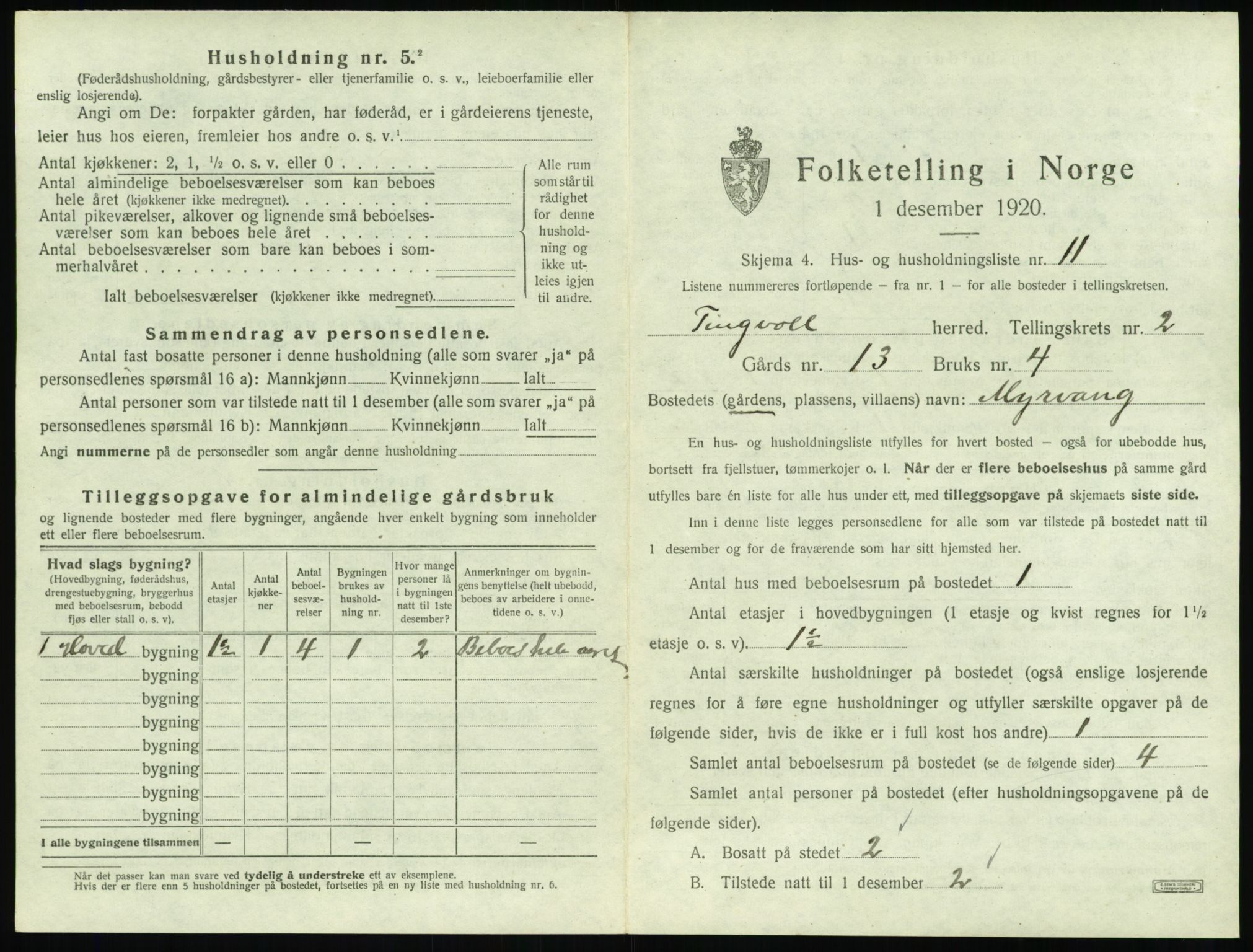 SAT, Folketelling 1920 for 1560 Tingvoll herred, 1920, s. 98